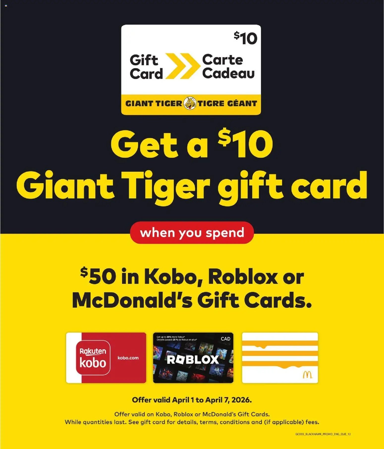 Giant Tiger flyer from 01.04.2026 Giant Tiger weekly flyer / circulaire