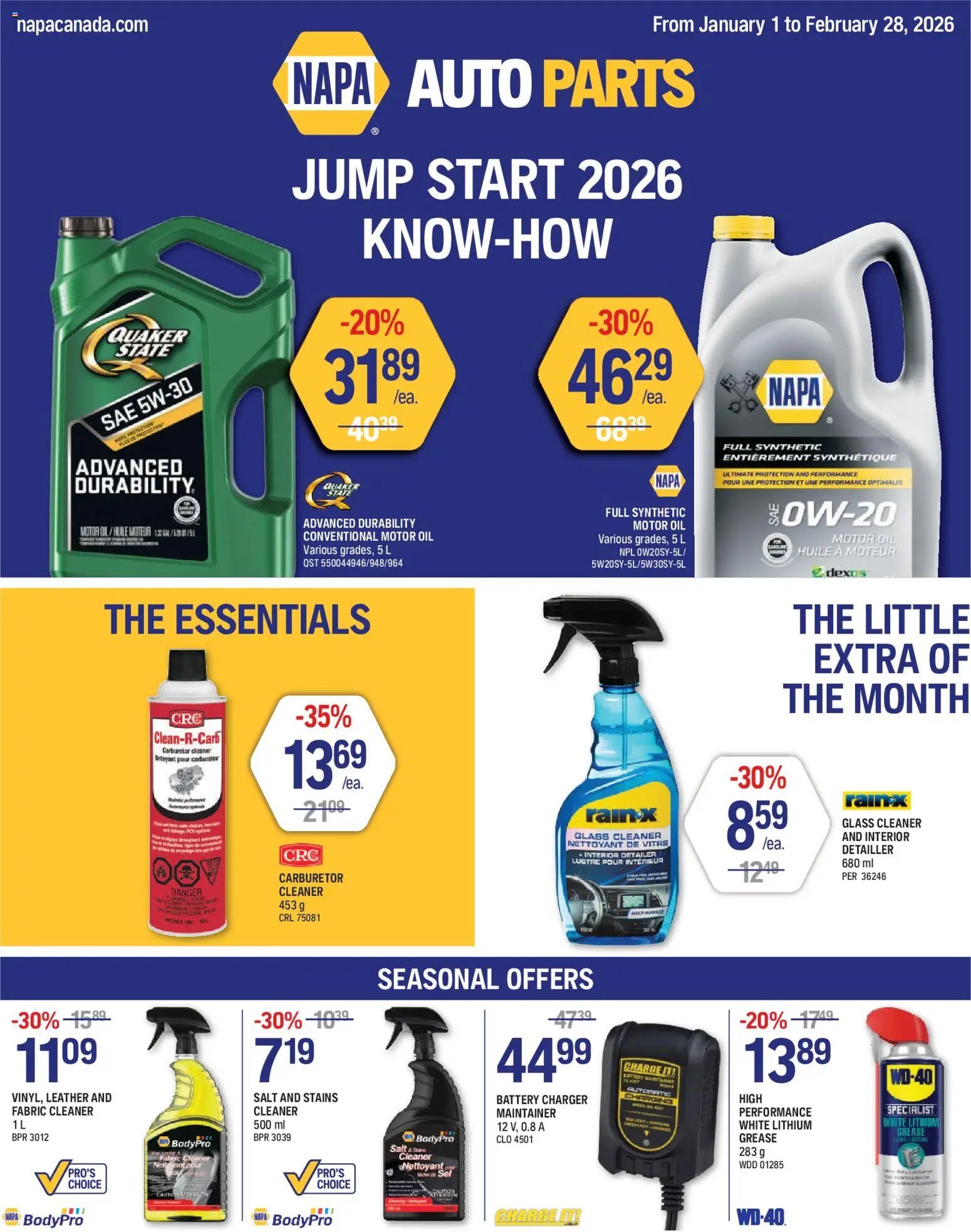 NAPA Auto Parts flyer from 01.01.2026 Weekly Flyer