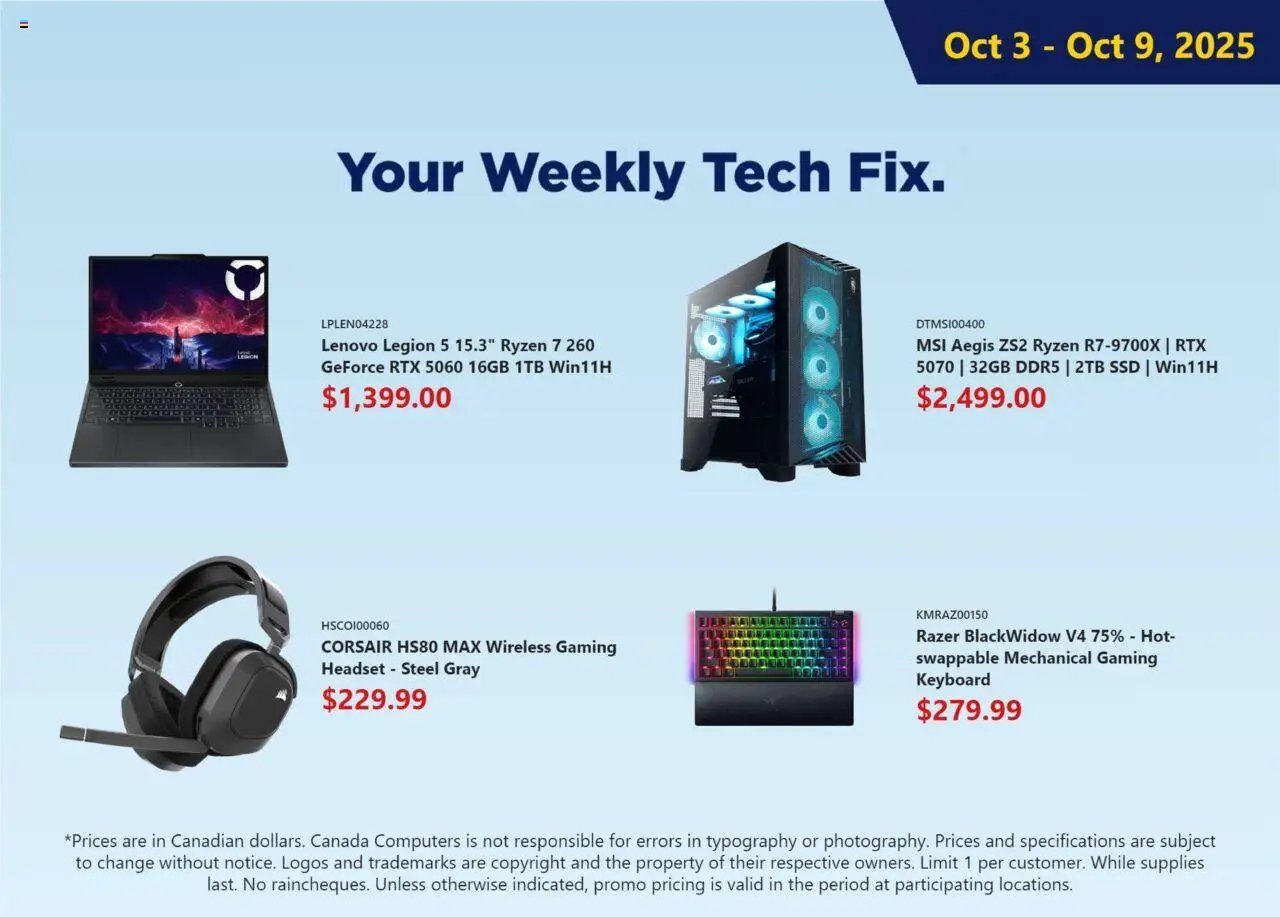 Canada Computers flyer from 03.10.2025 Weekly flyer