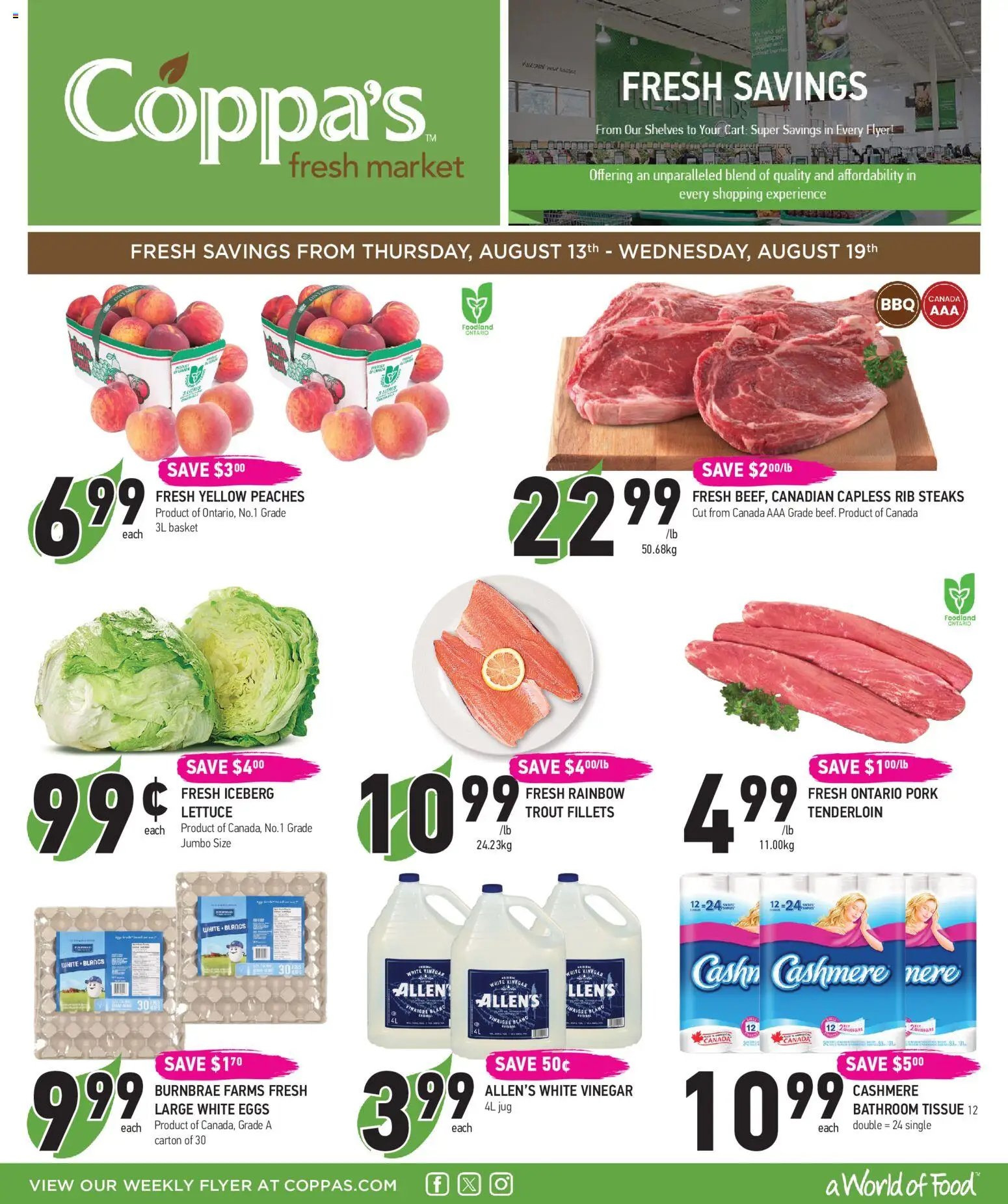 Coppas Fresh Market flyer from 13.08.2026 Coppas Fresh Market weekly flyer / circulaire
