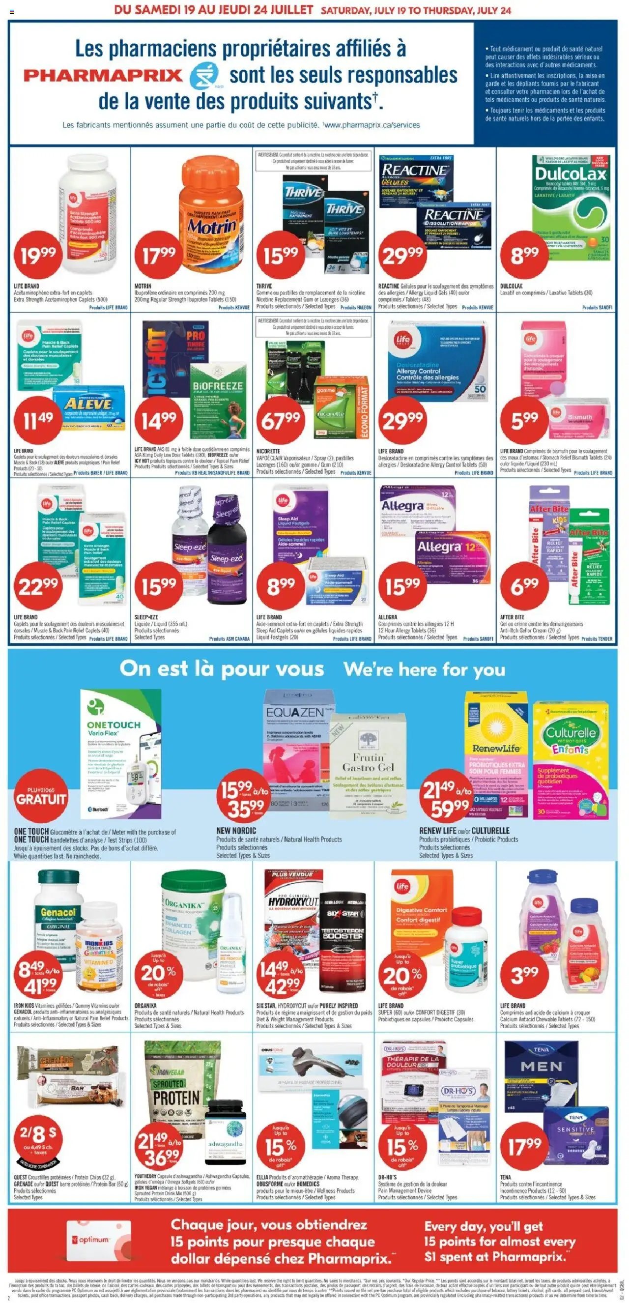 Pharmaprix catalogue à partir du 19.07.2025 Weekly flyer / circulaire