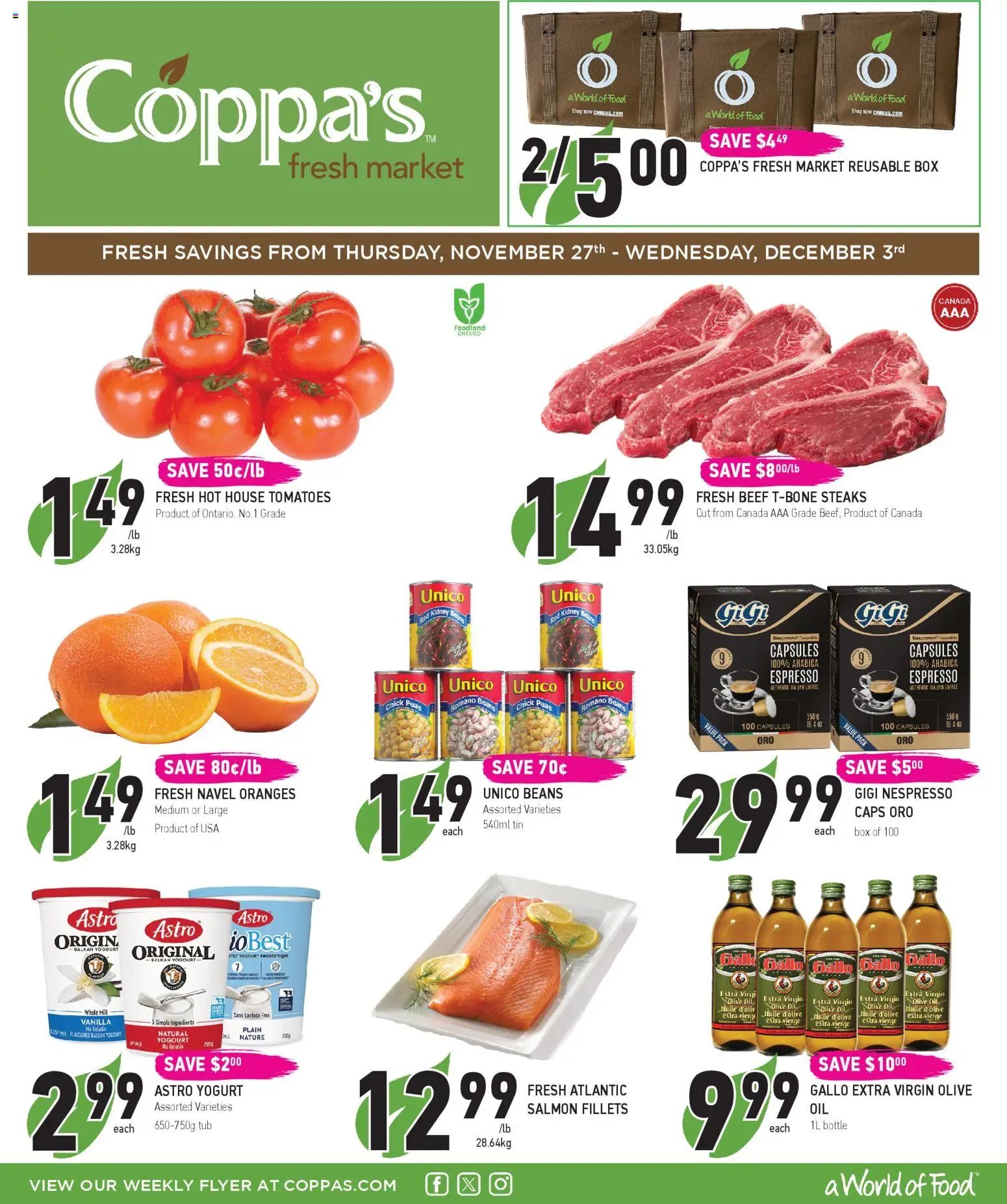 Coppas Fresh Market flyer from 27.11.2025 Weekly flyer / circulaire