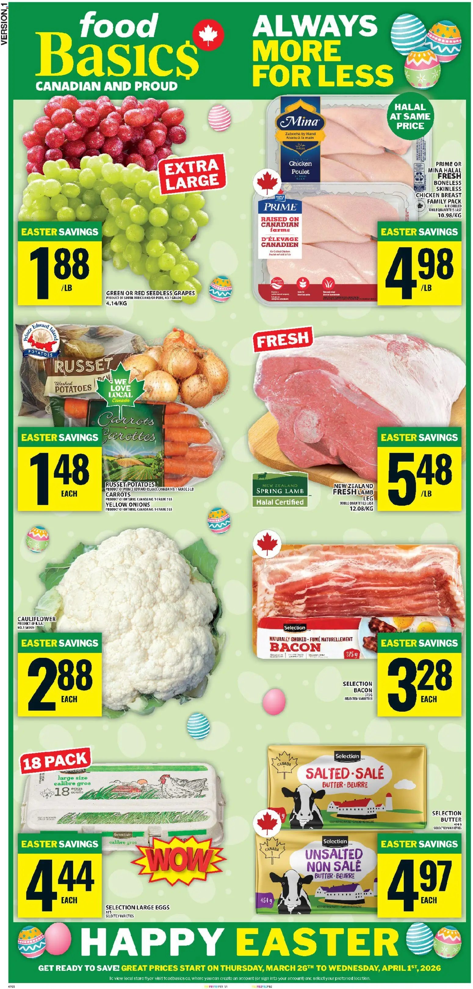 Food Basics flyer from 26.03.2026 Food Basics weekly flyer / circulaire