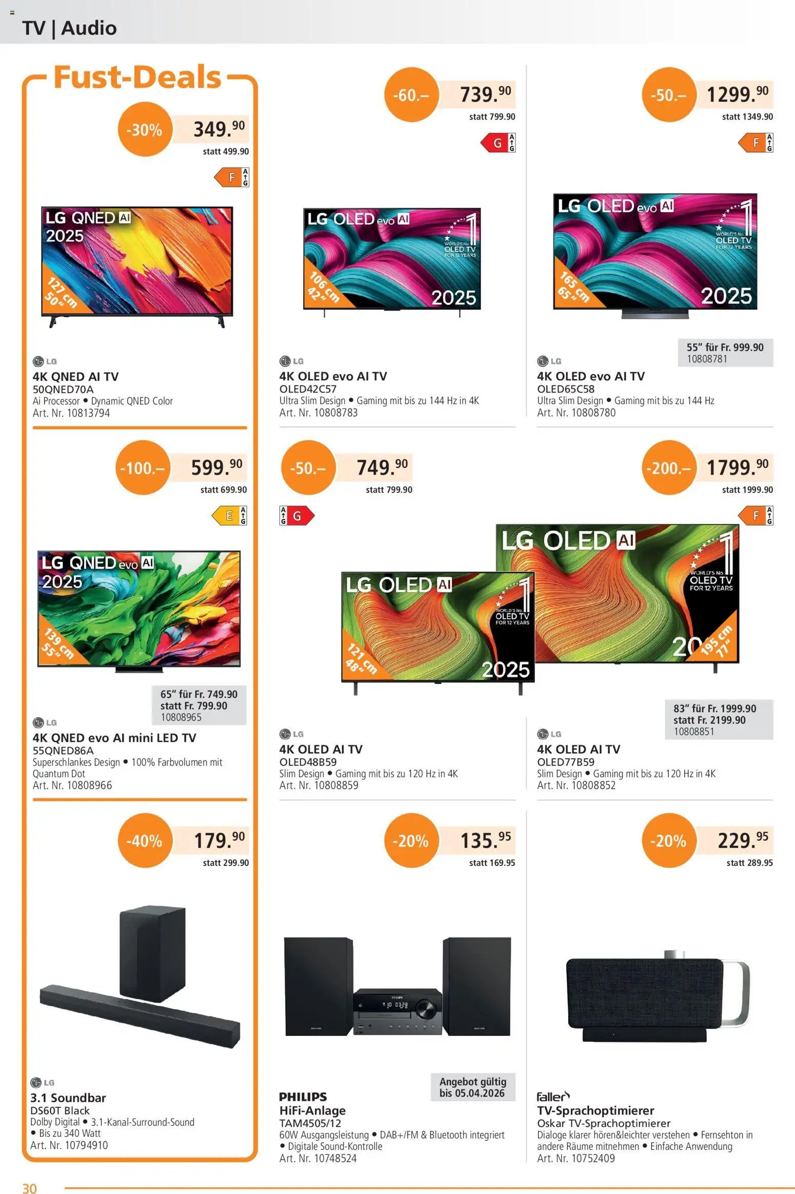 Fust aktion seit 23.03.2026 Fust aktionen (2026-03-23 - 2026-04-26)