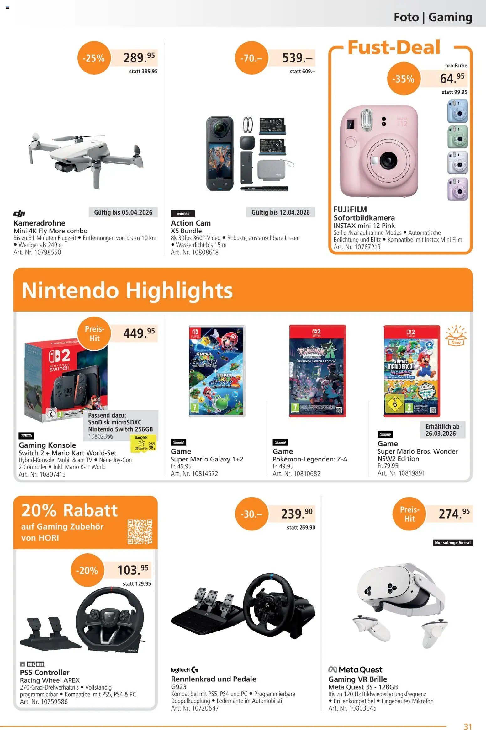 Fust aktion seit 23.03.2026 Fust aktionen (2026-03-23 - 2026-04-26)