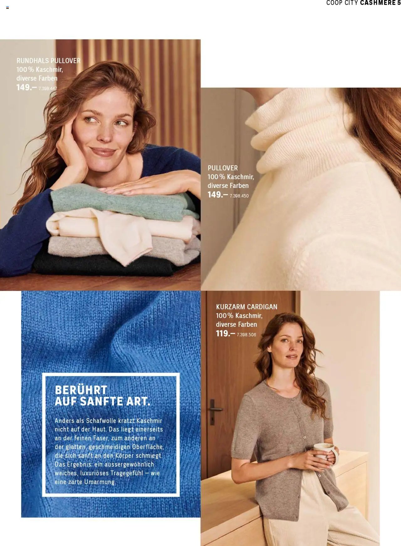 Coop City aktion seit 01.10.2025 Aktionen Cashmere Kollektion (2025-10-01)