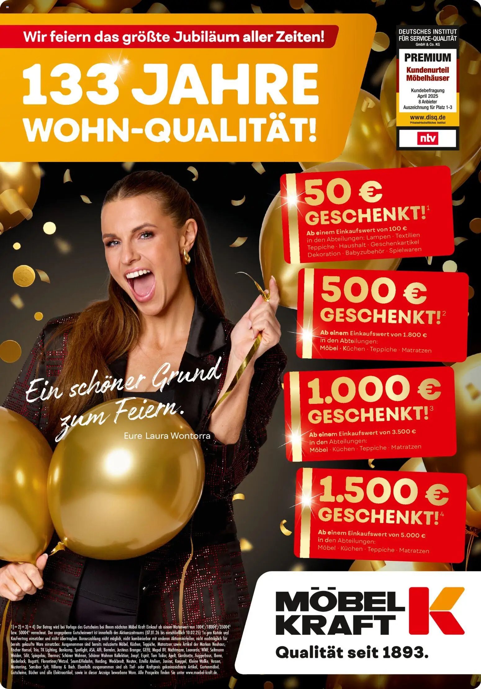 Möbel Kraft prospekt seit 07.01.2026 133 Jahre Wohn-Qualität