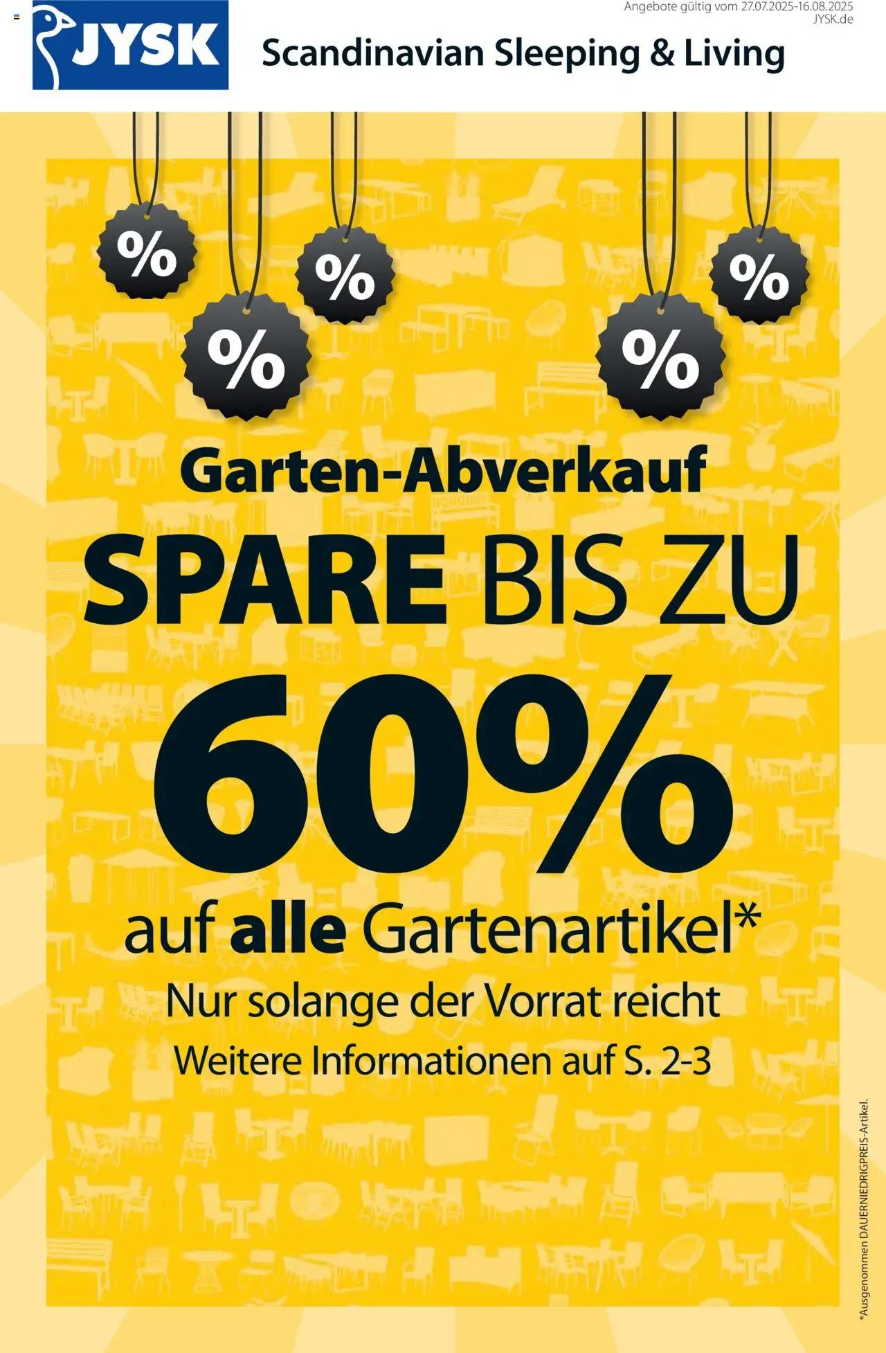 JYSK prospekt seit 27.07.2025 Angebote (2025-07-27 - 2025-08-16) | 1