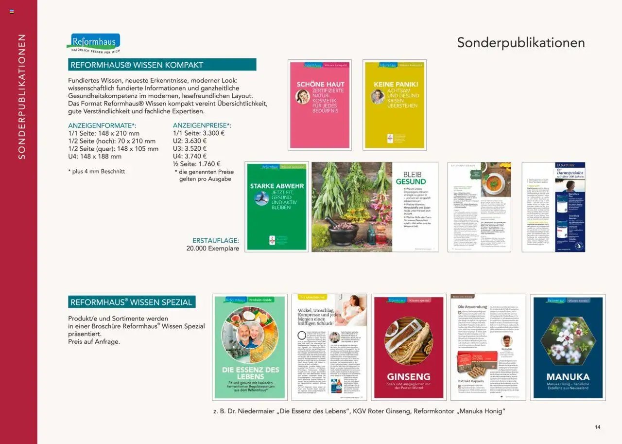 Reformhaus Bacher prospekt seit 01.01.2025 Themenplan 2025