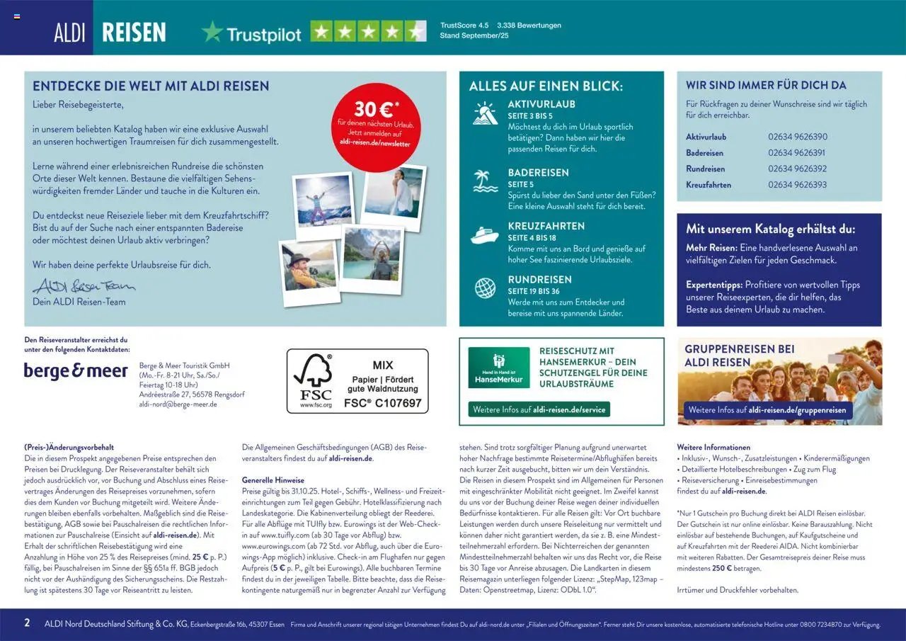 Aldi Reisen prospekt seit 01.09.2025 Traumreisen (2025-09-01 - 2025-10-31)