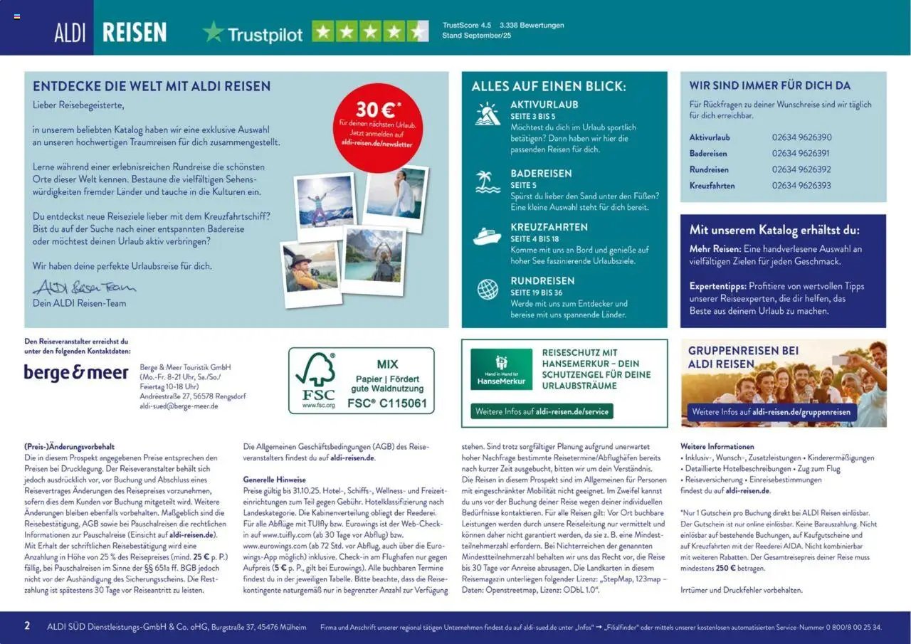 Aldi Reisen prospekt seit 01.09.2025 Unsere Traumreisen (2025-09-01 - 2025-10-31)