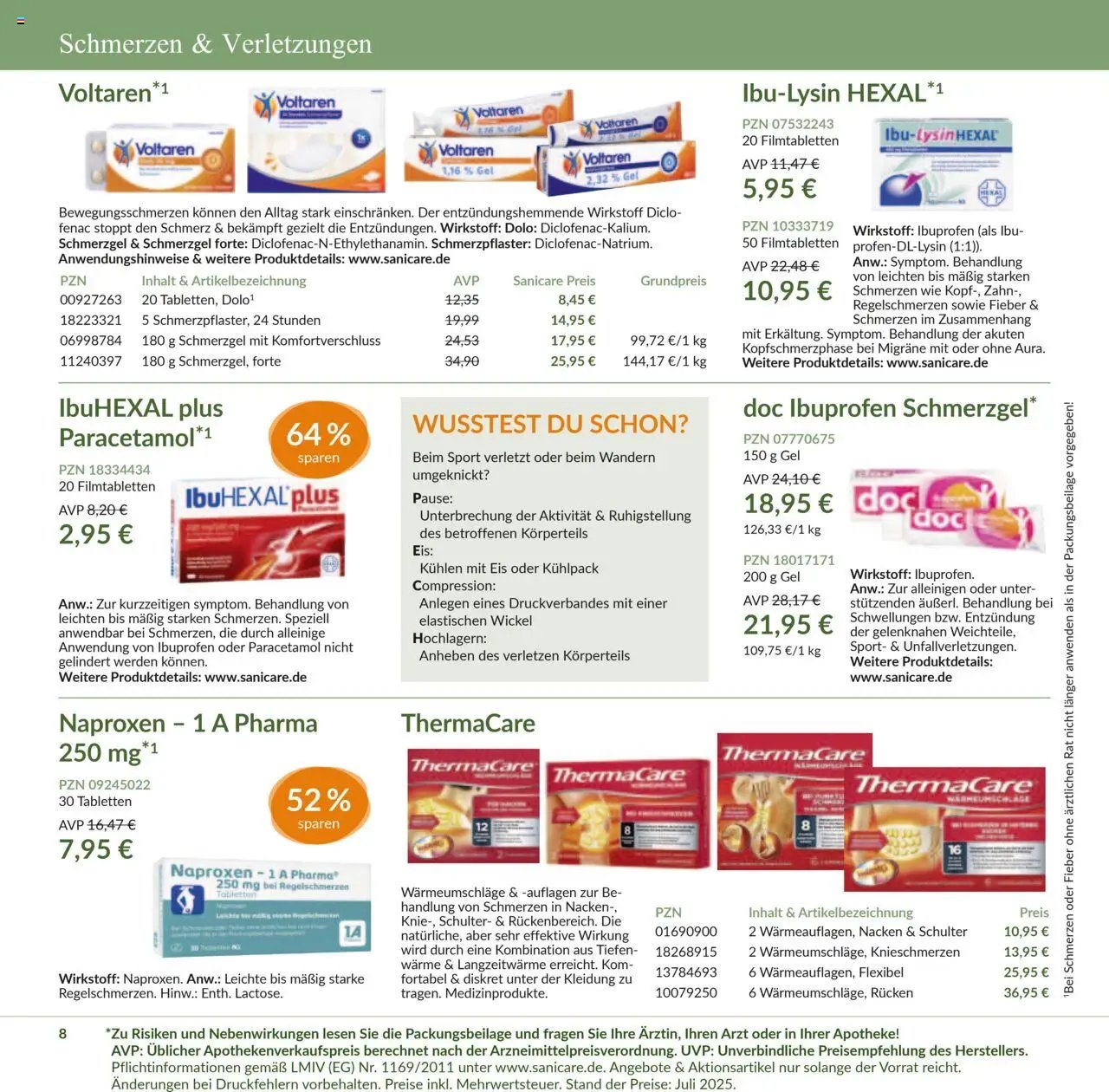 Sanicare prospekt seit 07.07.2025 Prospekt (2025-07-07 - 2025-07-31)