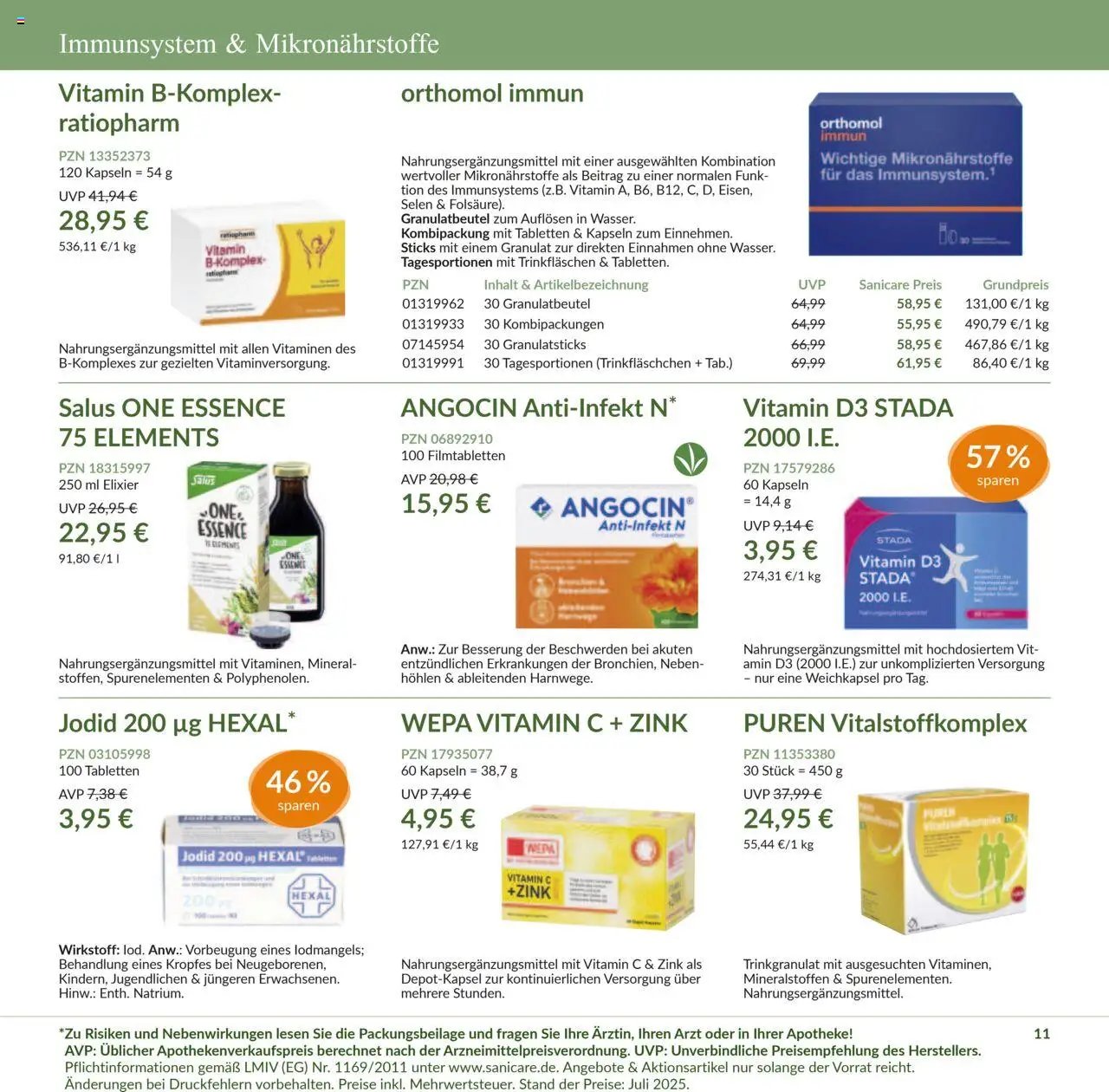 Sanicare prospekt seit 07.07.2025 Prospekt (2025-07-07 - 2025-07-31)