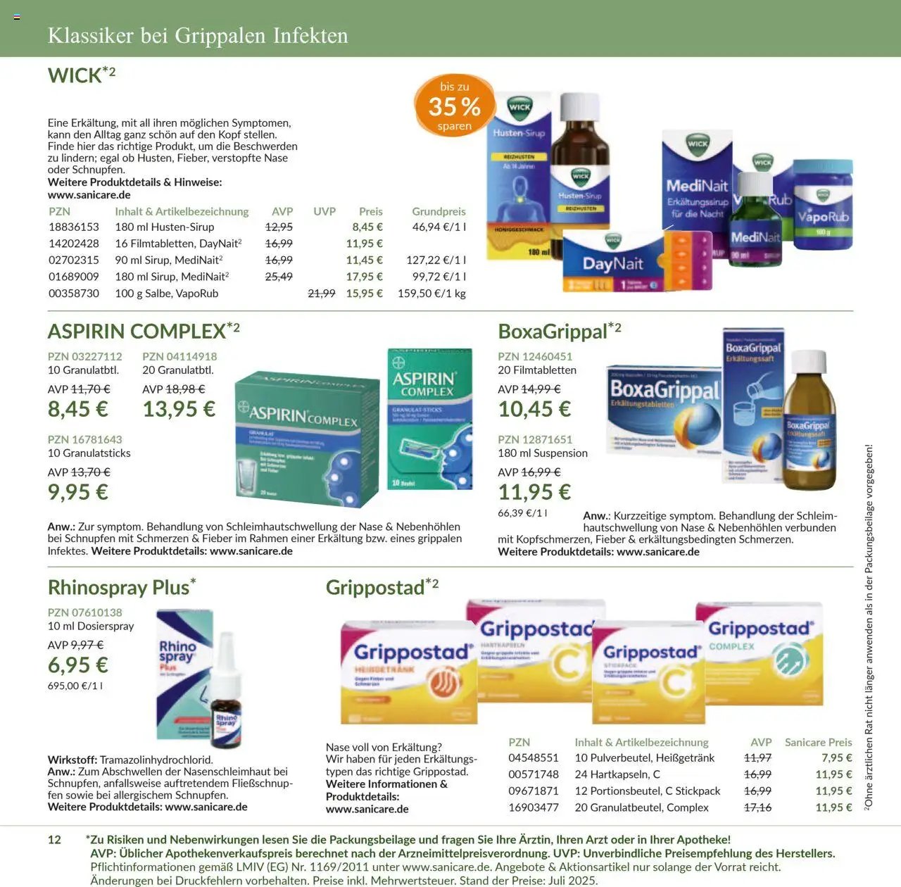 Sanicare prospekt seit 07.07.2025 Prospekt (2025-07-07 - 2025-07-31)