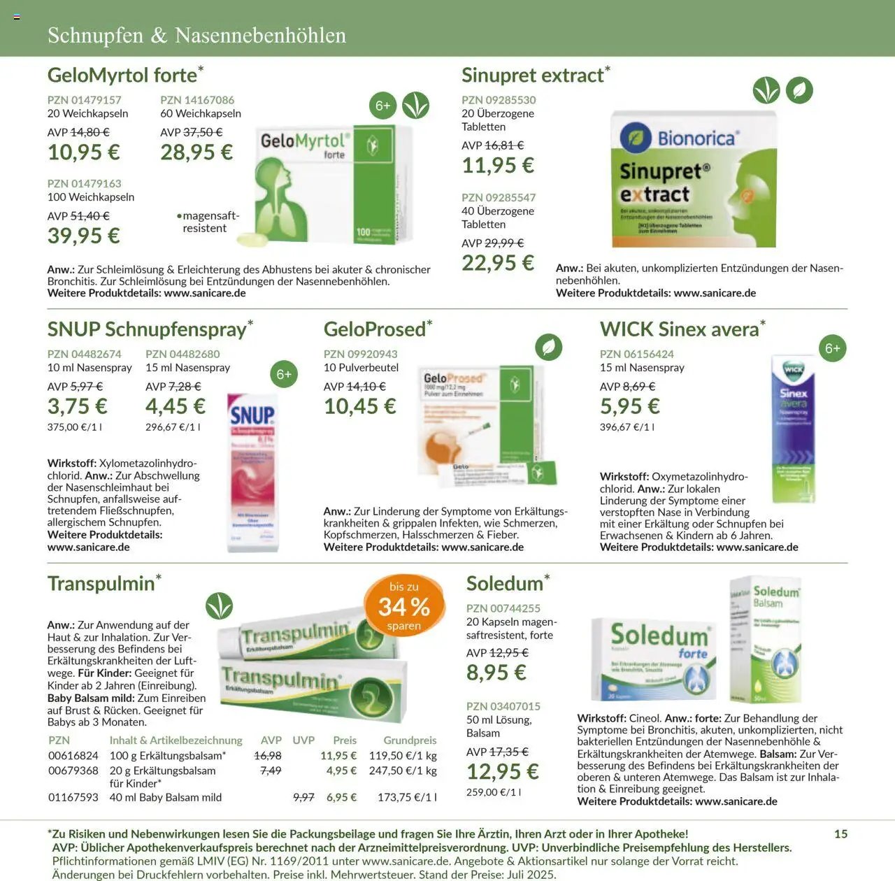 Sanicare prospekt seit 07.07.2025 Prospekt (2025-07-07 - 2025-07-31)