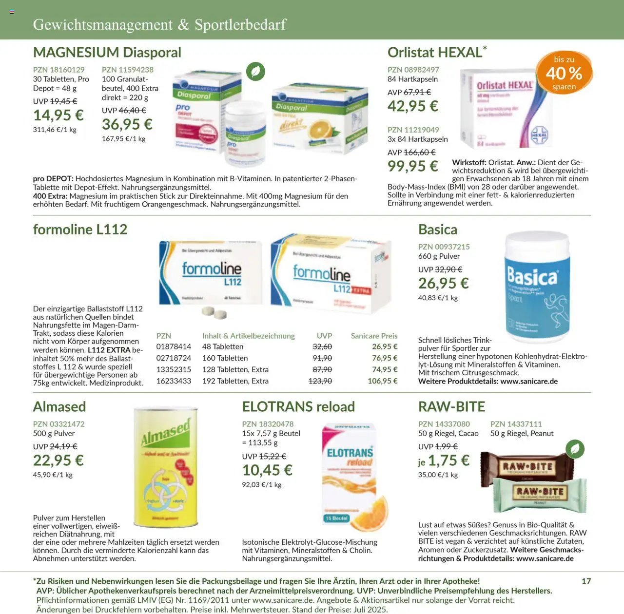 Sanicare prospekt seit 07.07.2025 Prospekt (2025-07-07 - 2025-07-31)