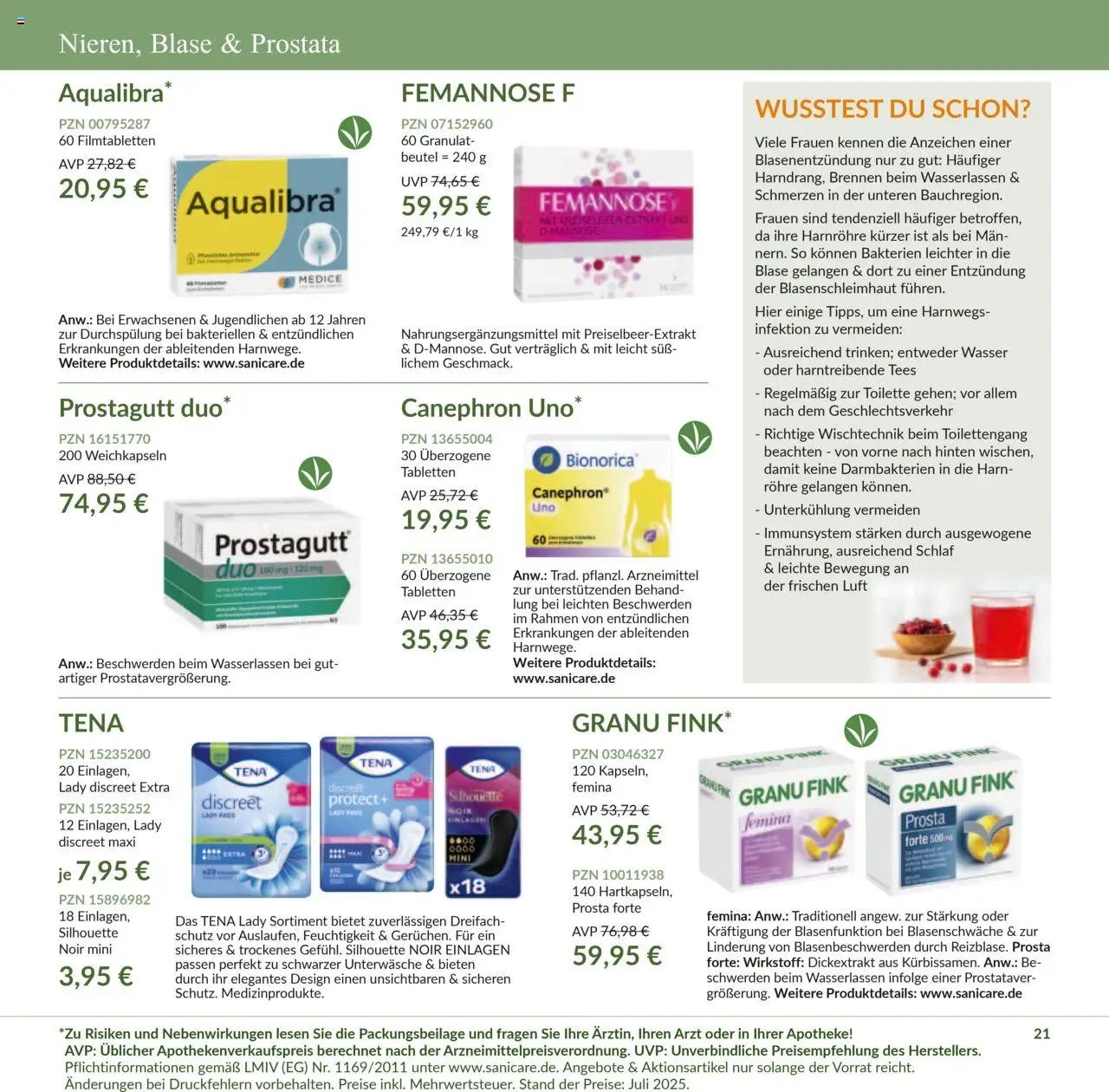 Sanicare prospekt seit 07.07.2025 Prospekt (2025-07-07 - 2025-07-31)