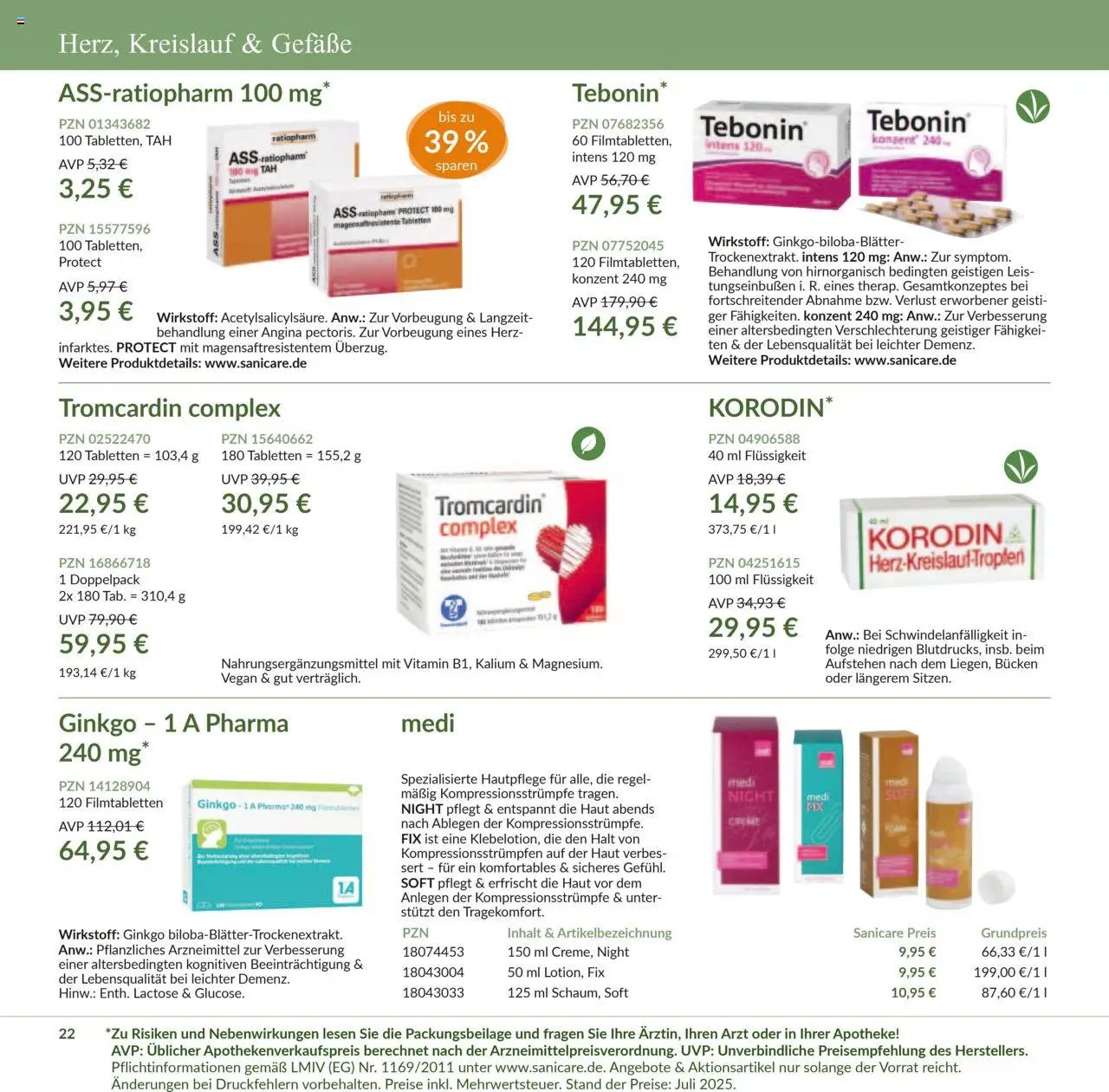 Sanicare prospekt seit 07.07.2025 Prospekt (2025-07-07 - 2025-07-31)