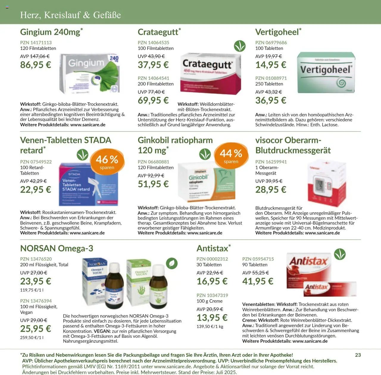 Sanicare prospekt seit 07.07.2025 Prospekt (2025-07-07 - 2025-07-31)
