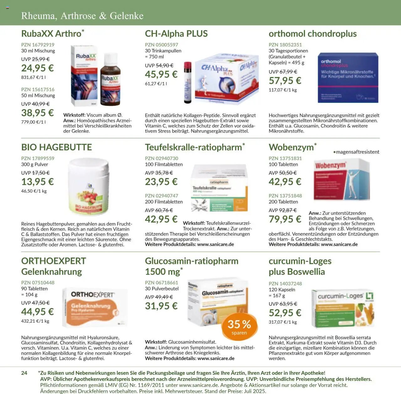 Sanicare prospekt seit 07.07.2025 Prospekt (2025-07-07 - 2025-07-31)