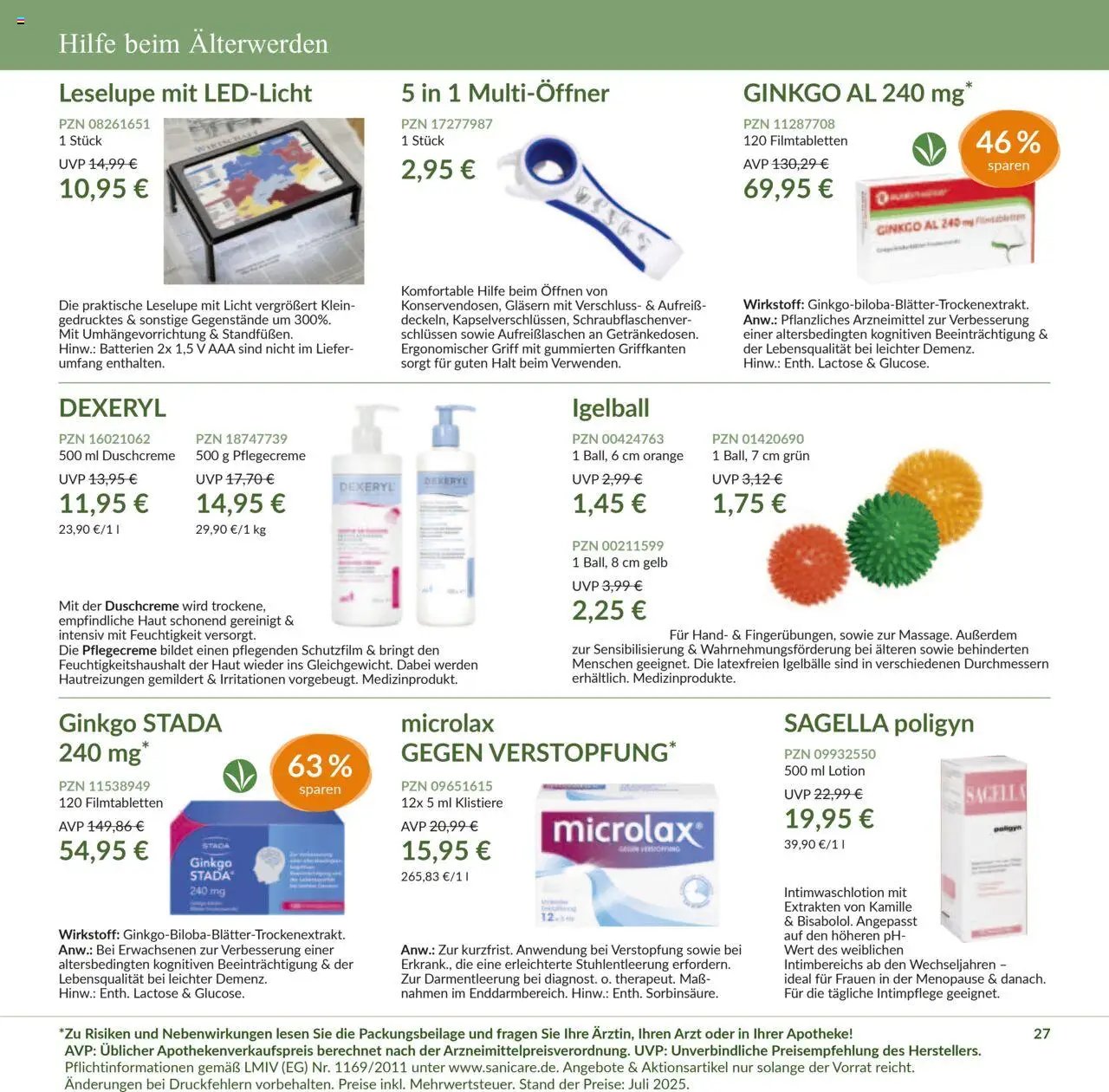 Sanicare prospekt seit 07.07.2025 Prospekt (2025-07-07 - 2025-07-31)