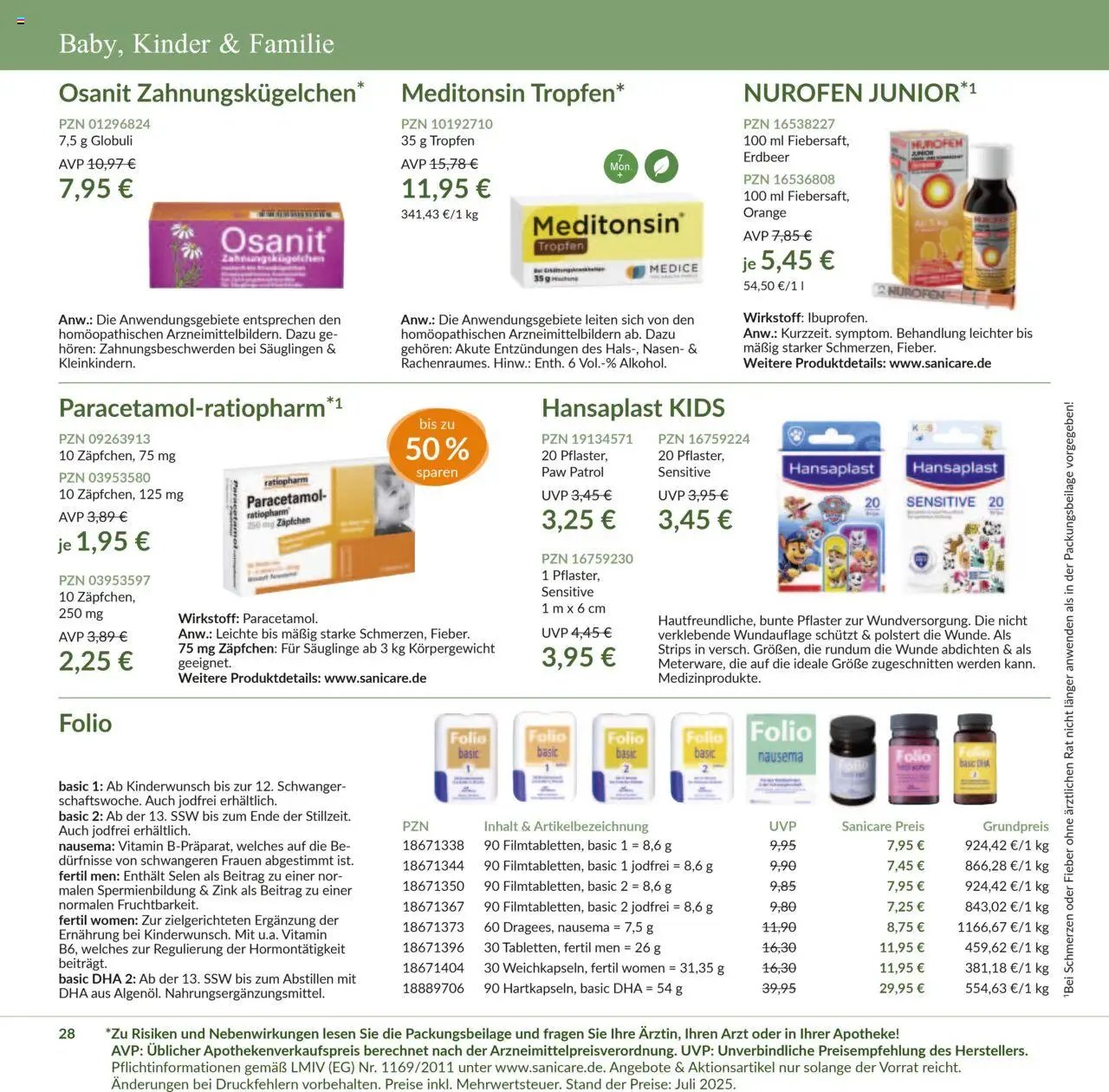 Sanicare prospekt seit 07.07.2025 Prospekt (2025-07-07 - 2025-07-31)