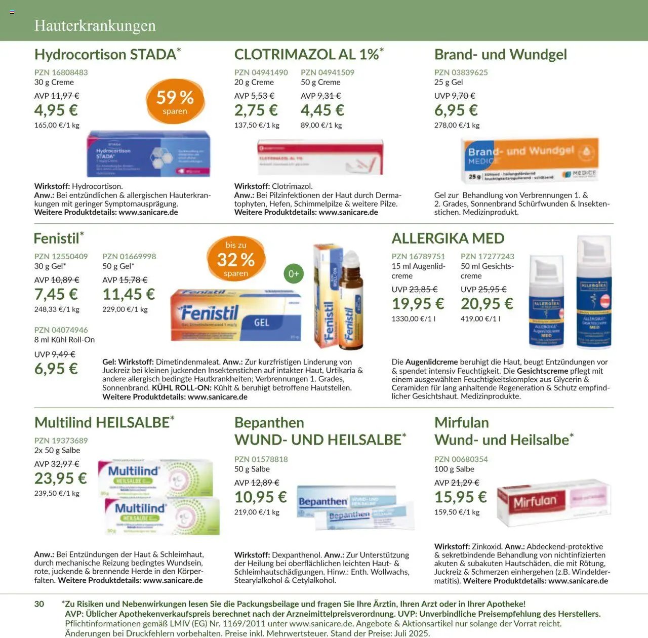 Sanicare prospekt seit 07.07.2025 Prospekt (2025-07-07 - 2025-07-31)