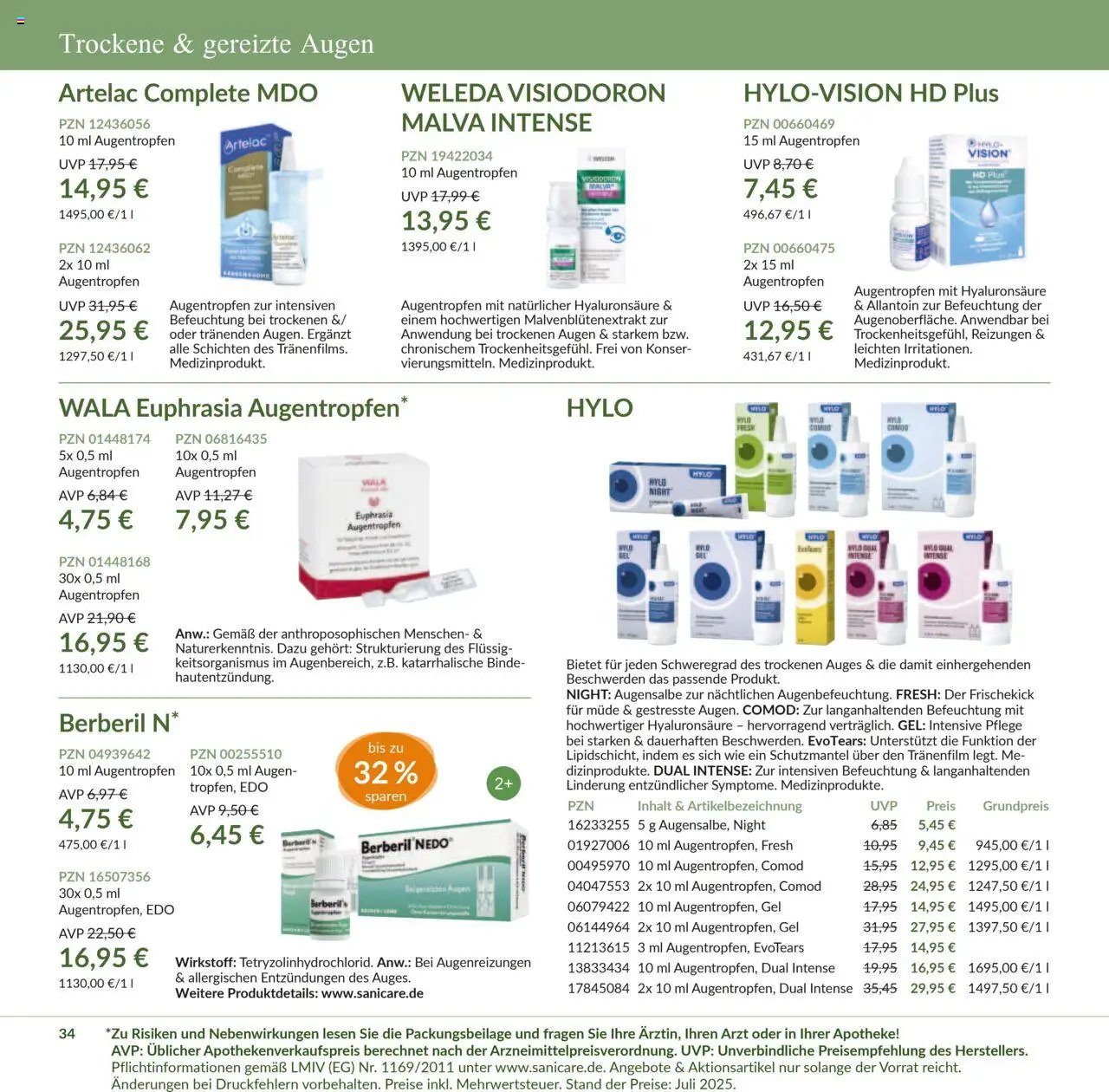 Sanicare prospekt seit 07.07.2025 Prospekt (2025-07-07 - 2025-07-31)