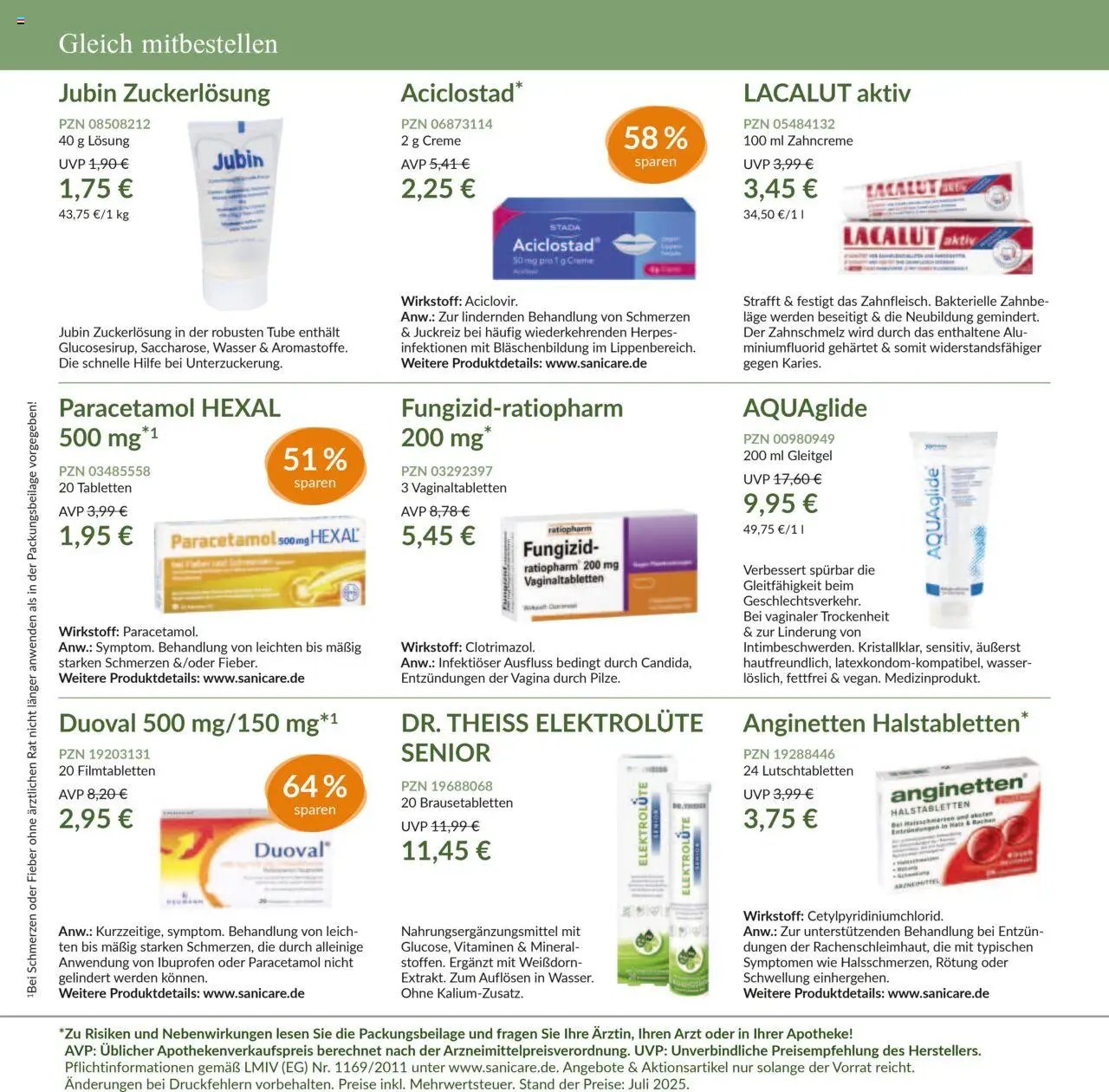 Sanicare prospekt seit 07.07.2025 Prospekt (2025-07-07 - 2025-07-31)