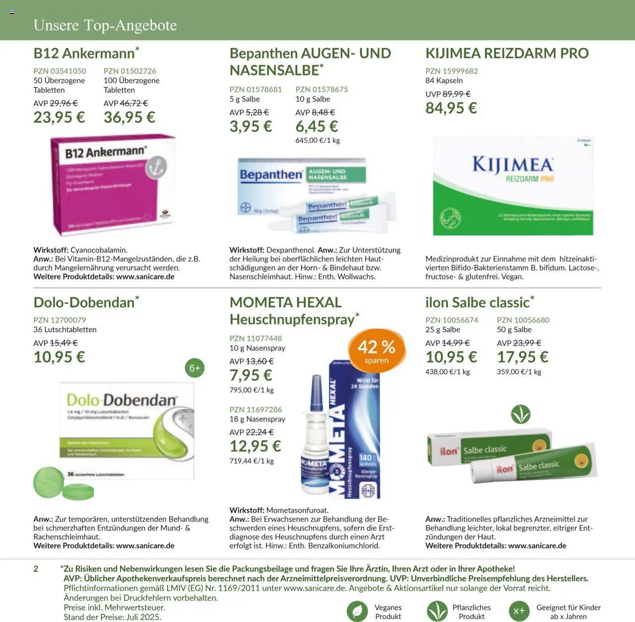 Sanicare prospekt seit 07.07.2025 Prospekt (2025-07-07 - 2025-07-31)