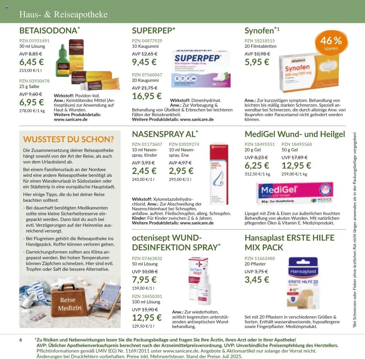 Sanicare prospekt seit 07.07.2025 Prospekt (2025-07-07 - 2025-07-31)