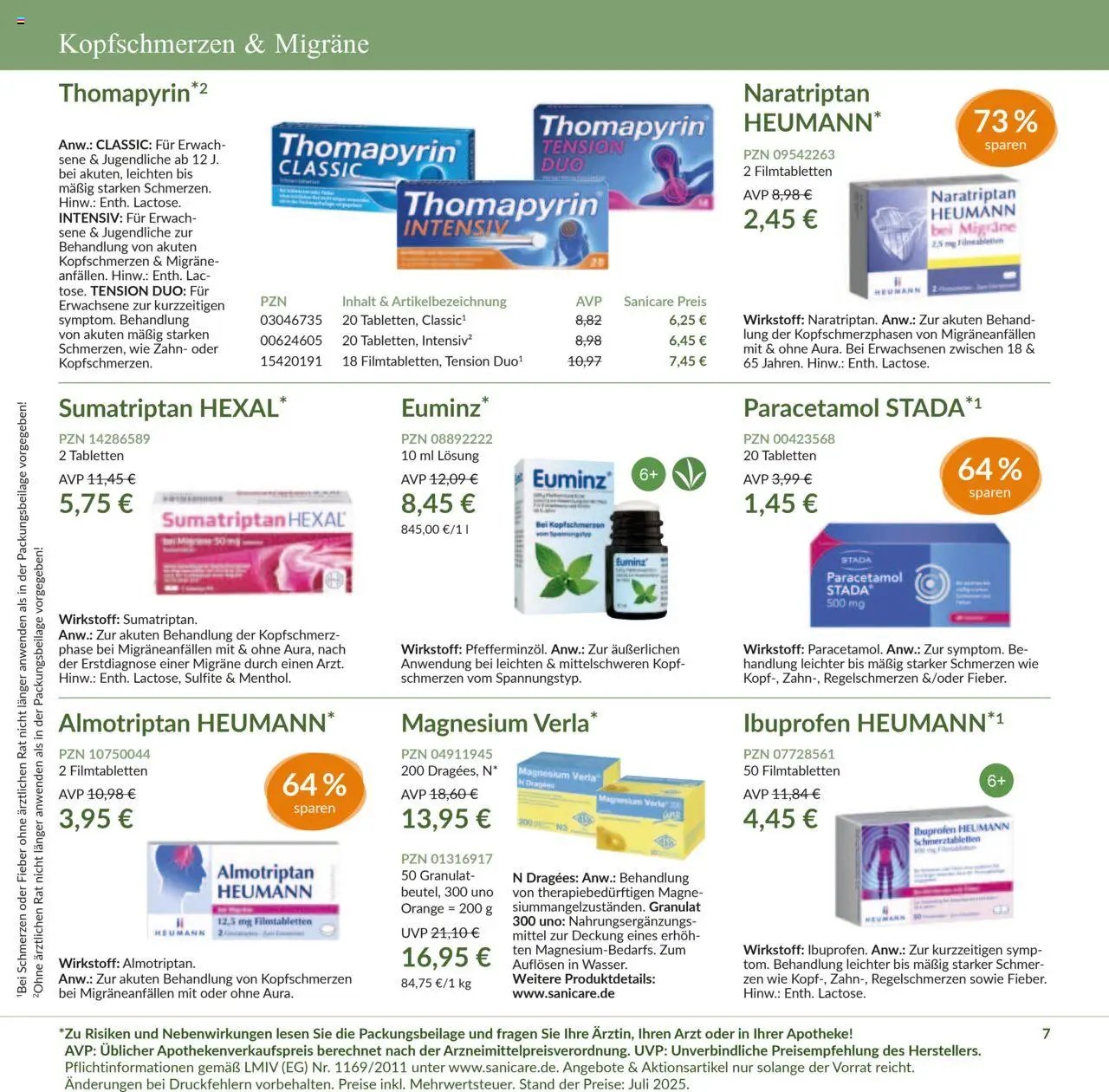 Sanicare prospekt seit 07.07.2025 Prospekt (2025-07-07 - 2025-07-31)