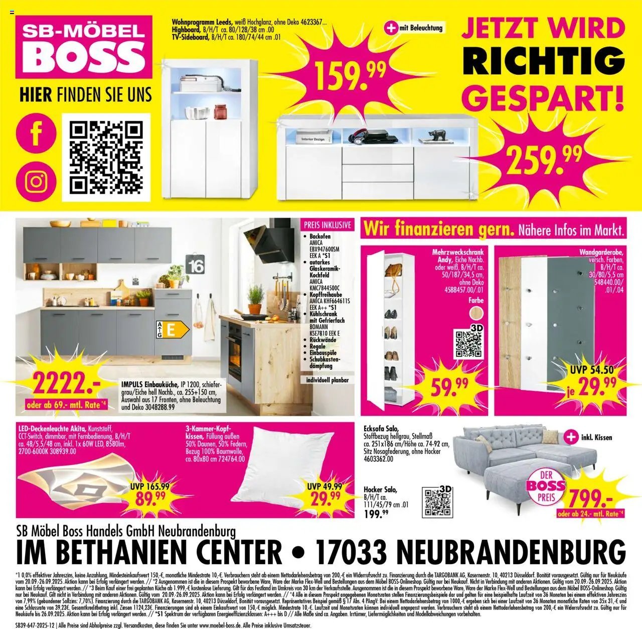 SB Möbel Boss prospekt seit 20.09.2025 Prospekt Neubrandenburg (2025-09-20 - 2025-09-26) | 12