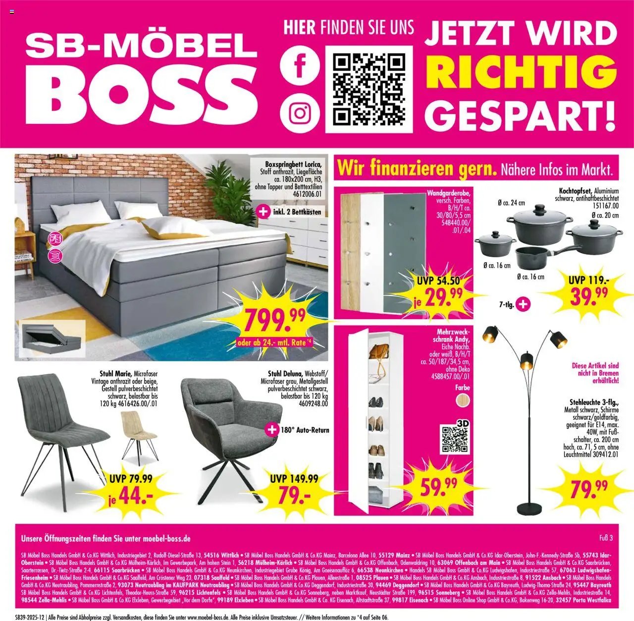 SB Möbel Boss prospekt seit 20.09.2025 Prospekt Mainz (2025-09-20 - 2025-09-26) | 12
