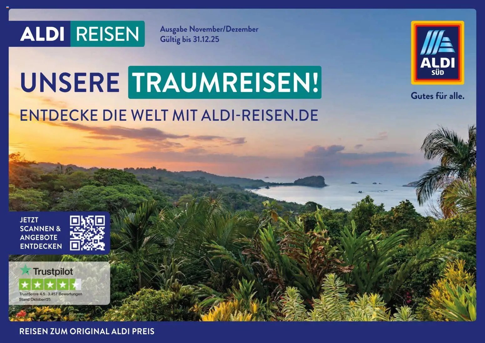 Aldi Reisen prospekt seit 01.11.2025 Unsere Traumreisen