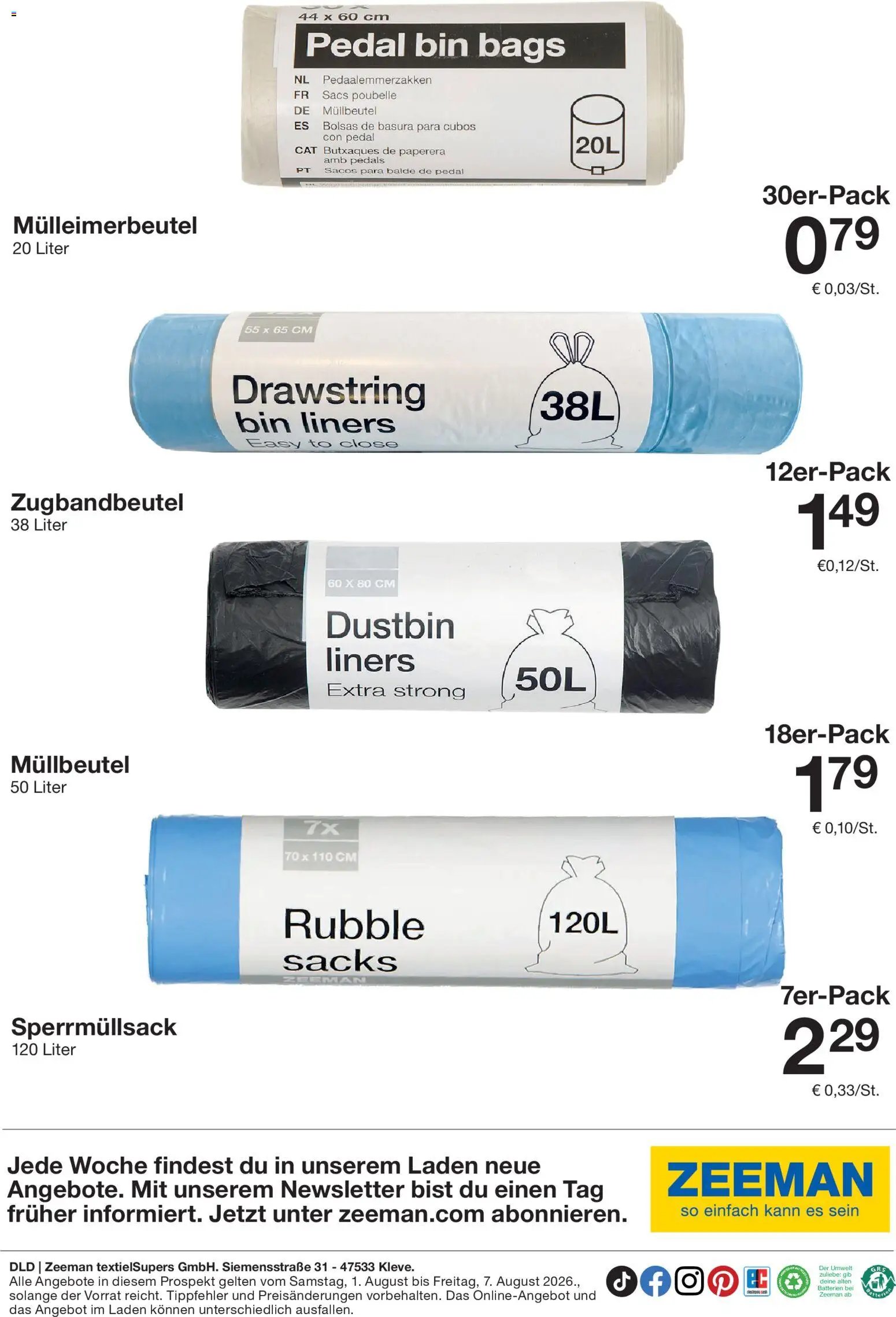 Zeeman prospekt seit 01.08.2026 Zeeman Aktueller Prospekt