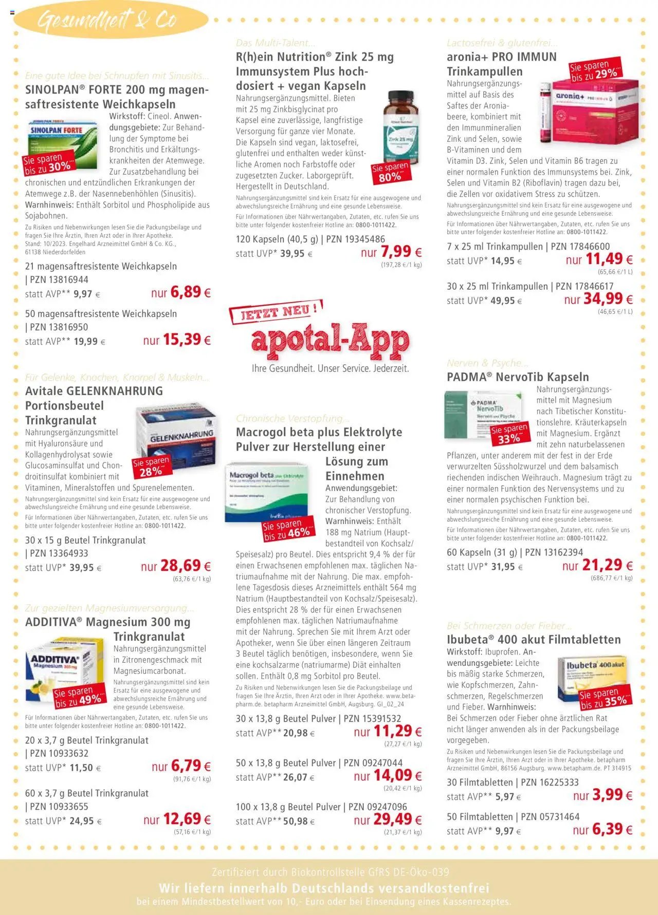 Apotal prospekt seit 01.10.2025 Prospekt Sonderpost (2025-10-01 - 2025-11-30)