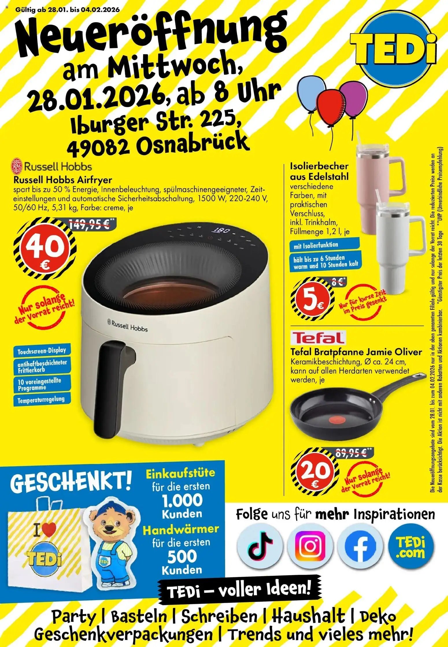 TEDi prospekt seit 28.01.2026 TEDi Neueröffnung Osnabrück