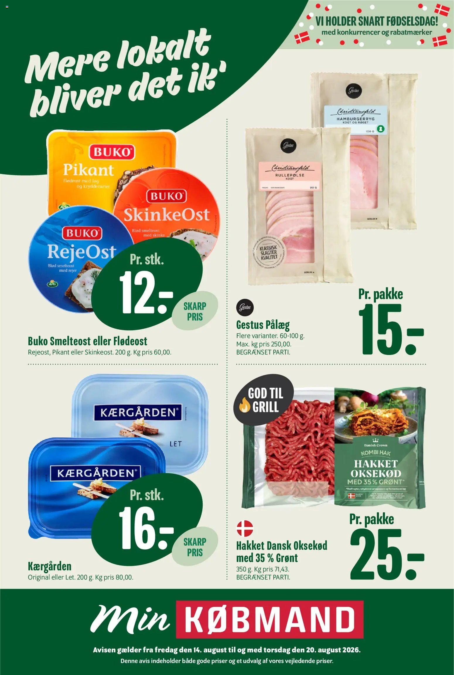 Min Købmand tilbudsavis fra 14/08/2026 Min Købmand - Tilbudsavis uge 34