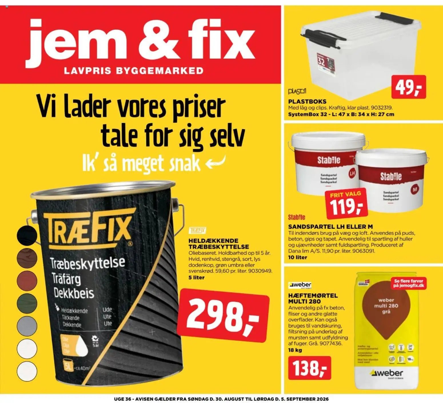Jem & fix tilbudsavis fra 30/08/2026 Jem & fix - Tilbudsavis uge 36
