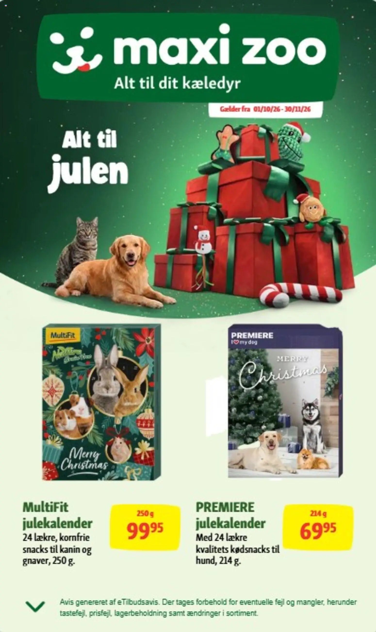 Nye Maxi Zoo tilbud fra 14/10/2026