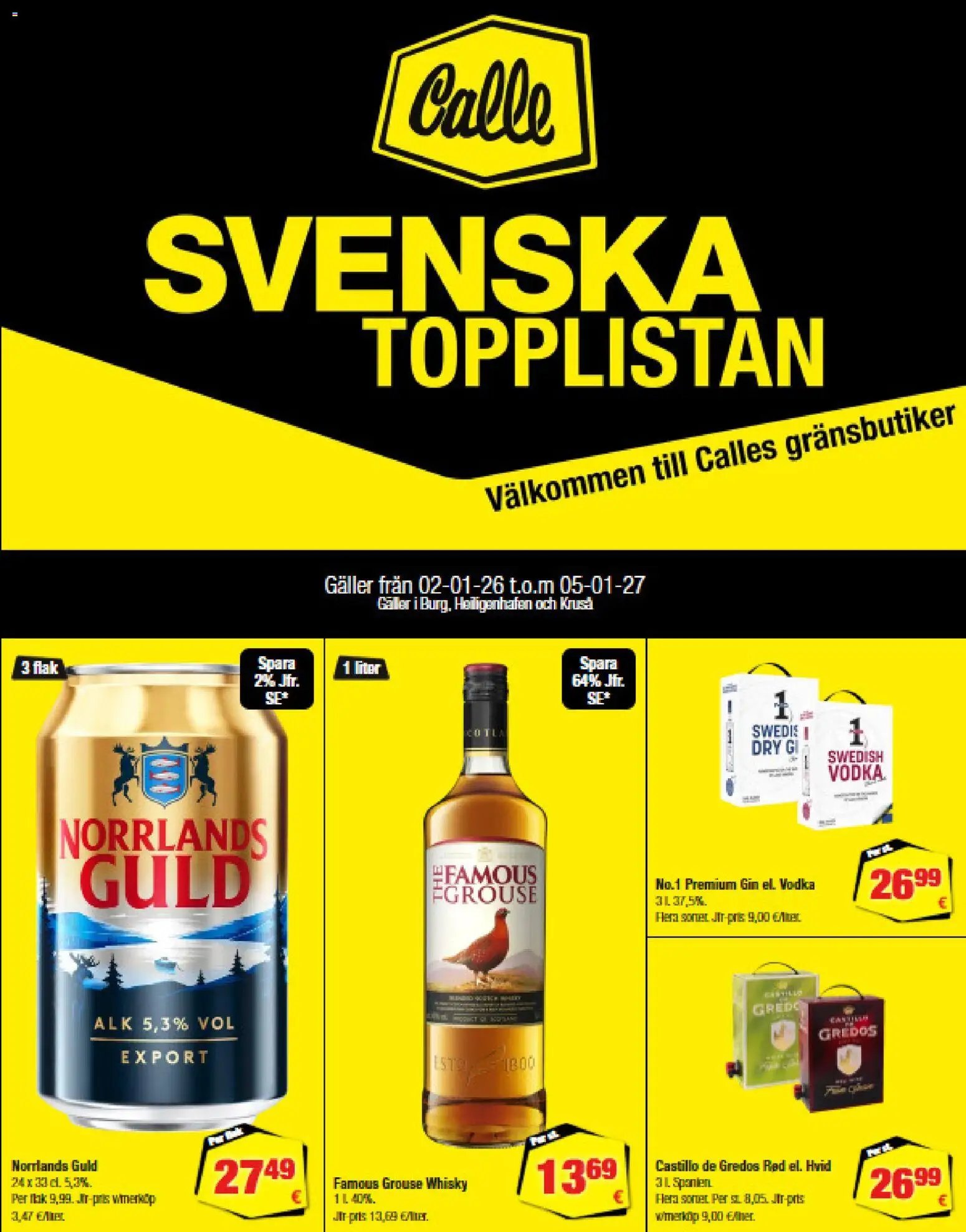 Calle tilbudsavis fra 02/01/2026 Svenska Topplistan