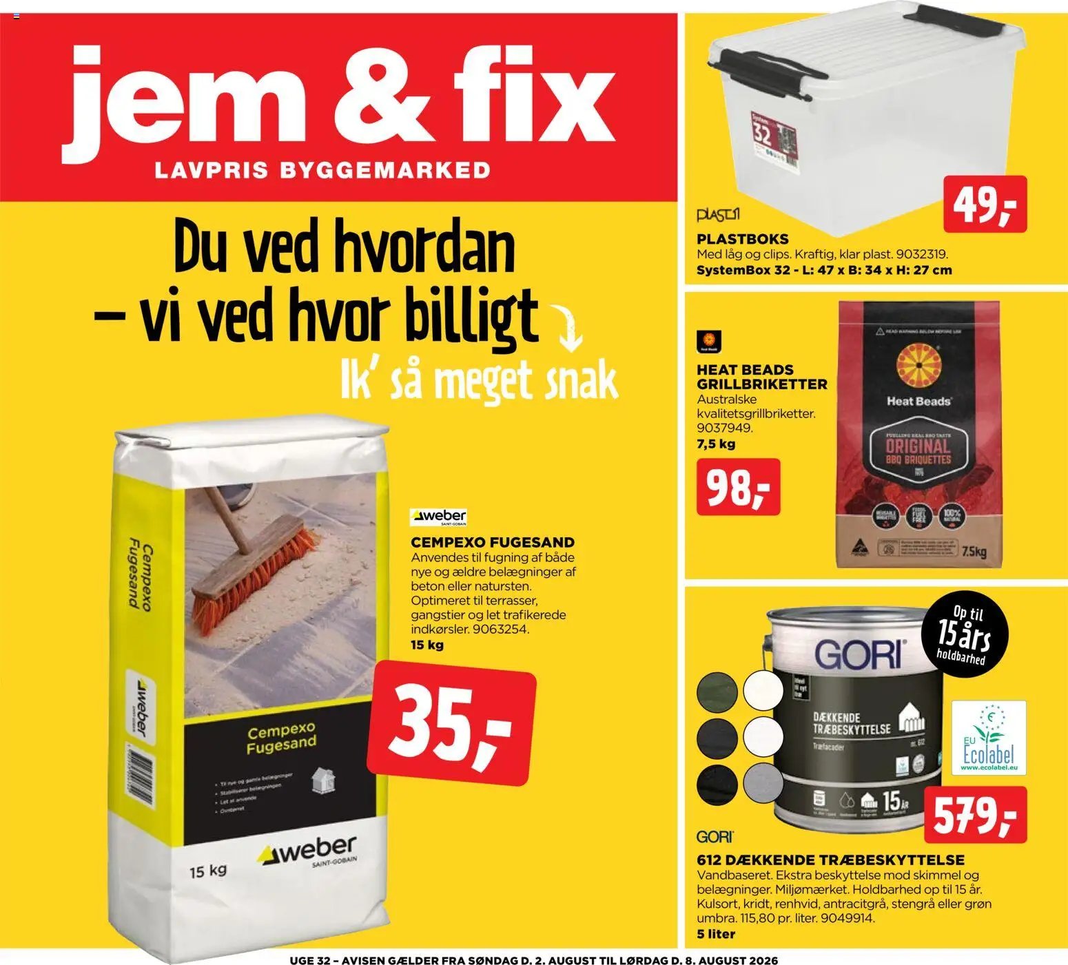 Jem & fix tilbudsavis fra 02/08/2026 Jem & fix - Tilbudsavis uge 32