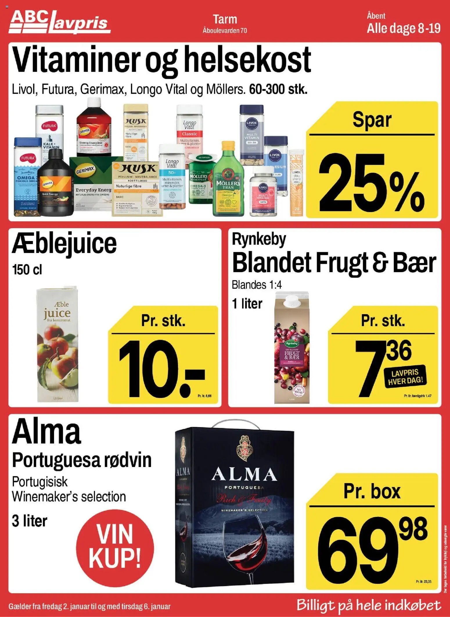 Abc Lavpris tilbudsavis fra 02/01/2026 Tarm