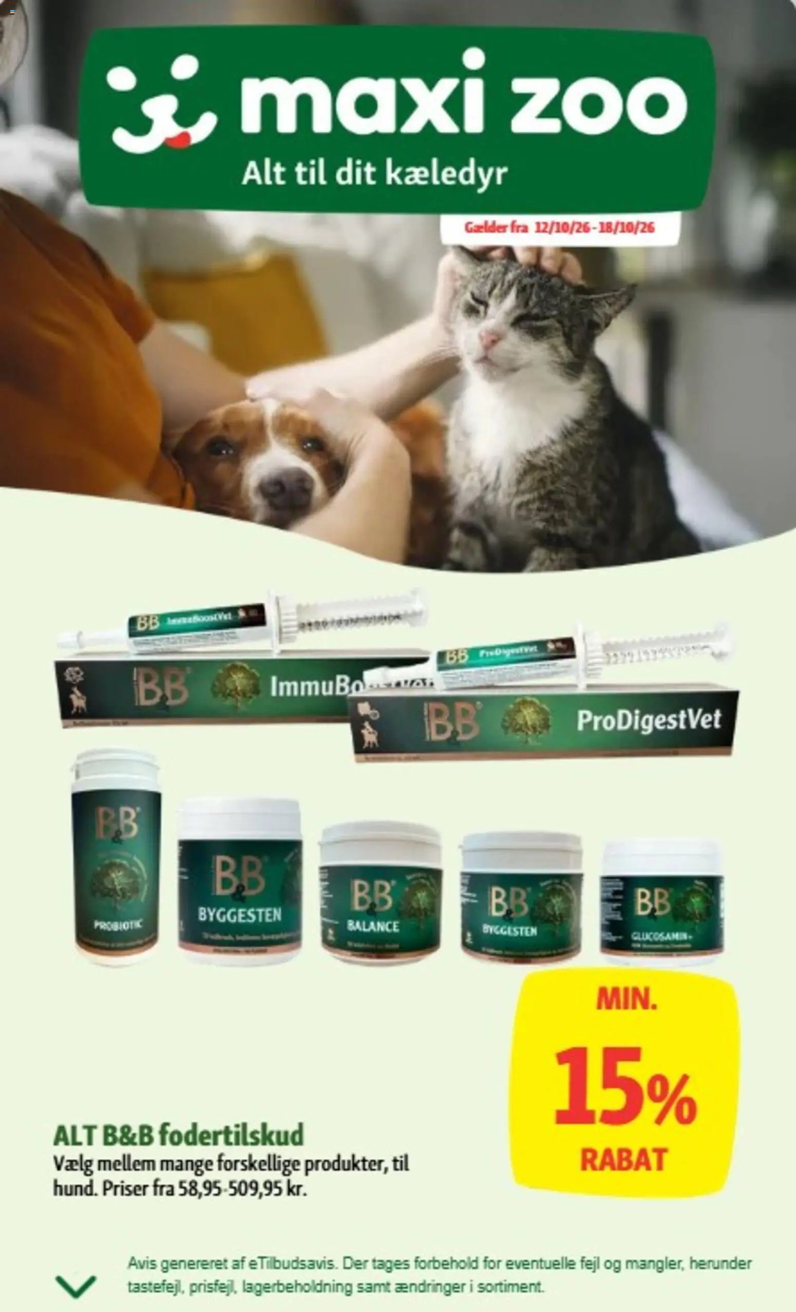 Nye Maxi Zoo tilbud fra 14/10/2026