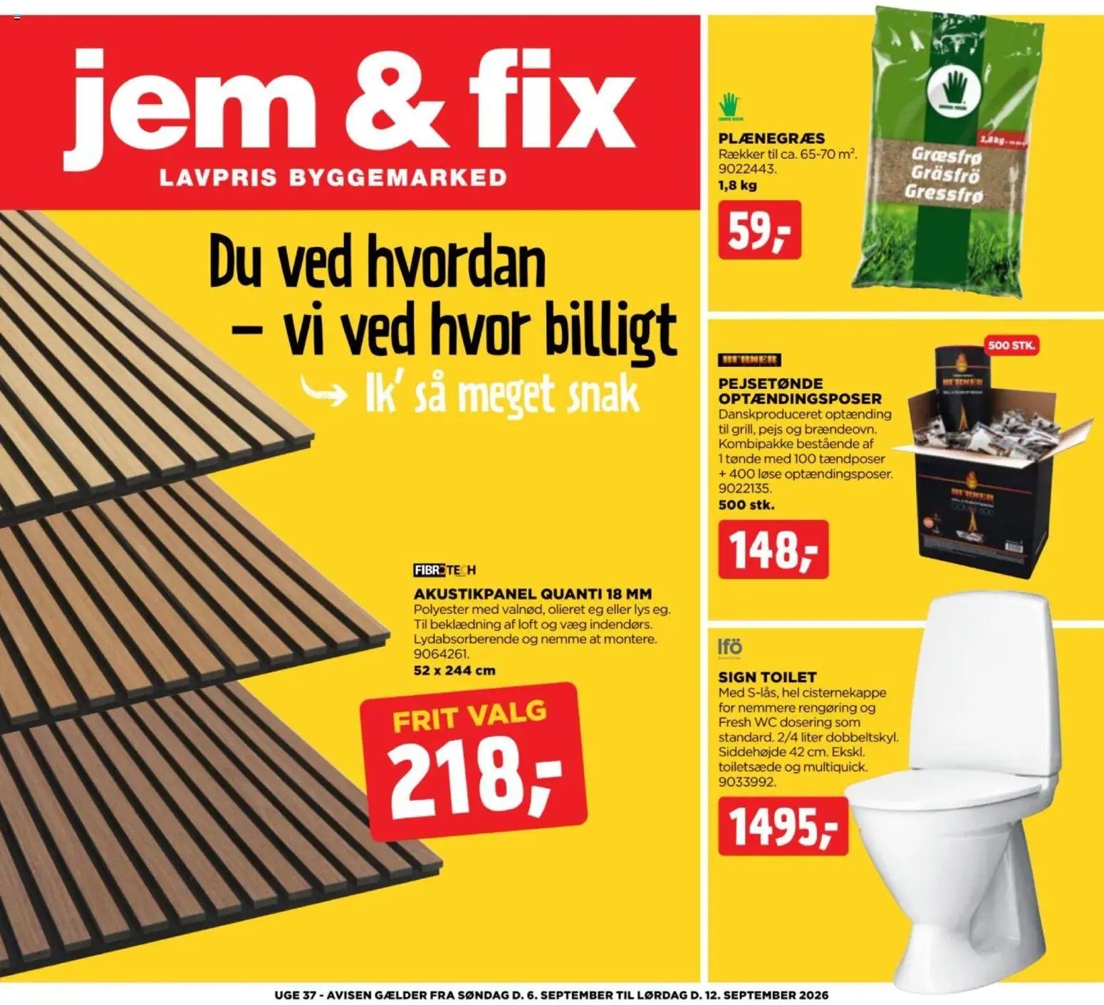 Jem & fix tilbudsavis fra 06/09/2026 Jem & fix - Tilbudsavis uge 37