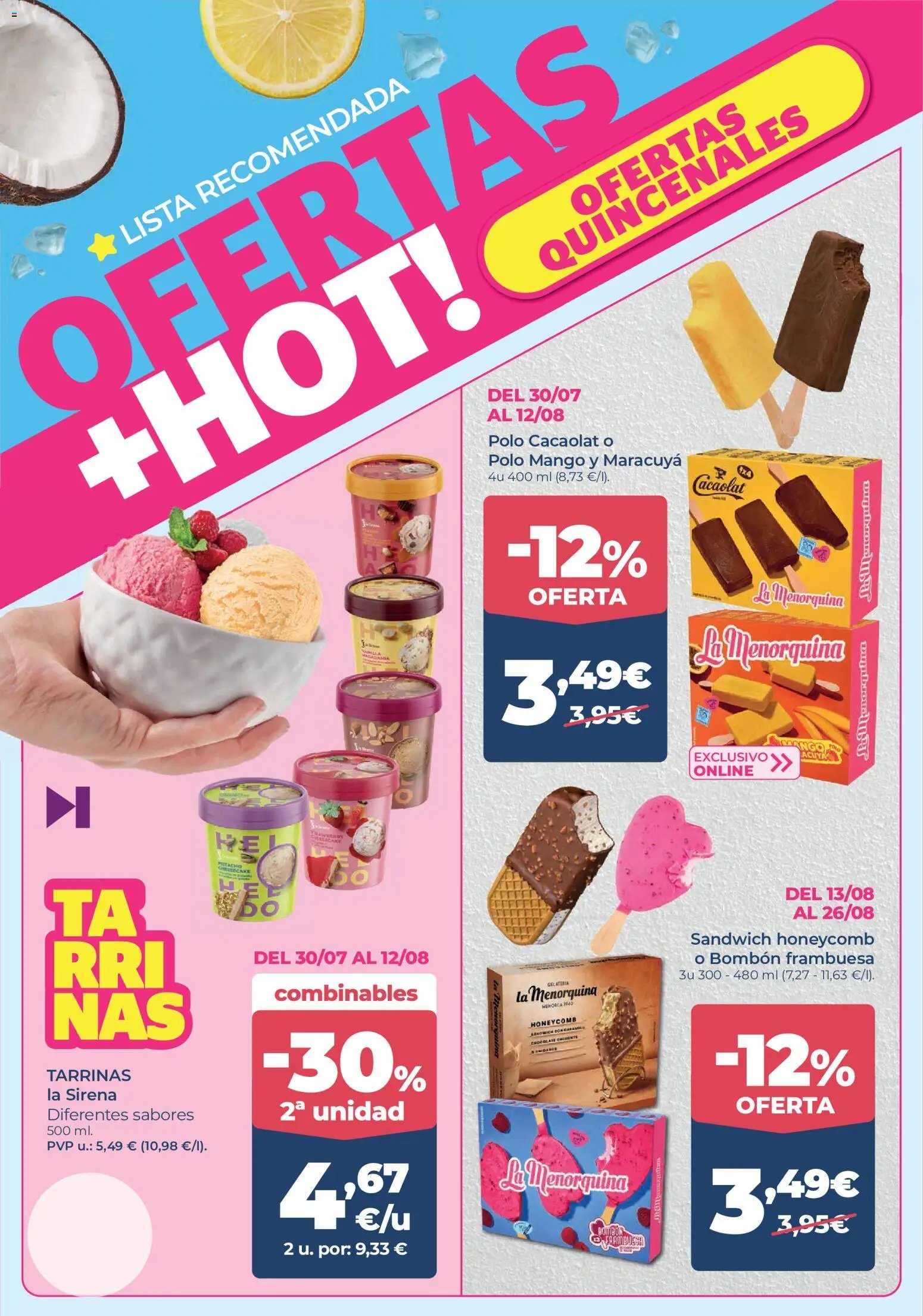 La Sirena oferta desde 30/07/2026 La Sirena Catálogo de helados