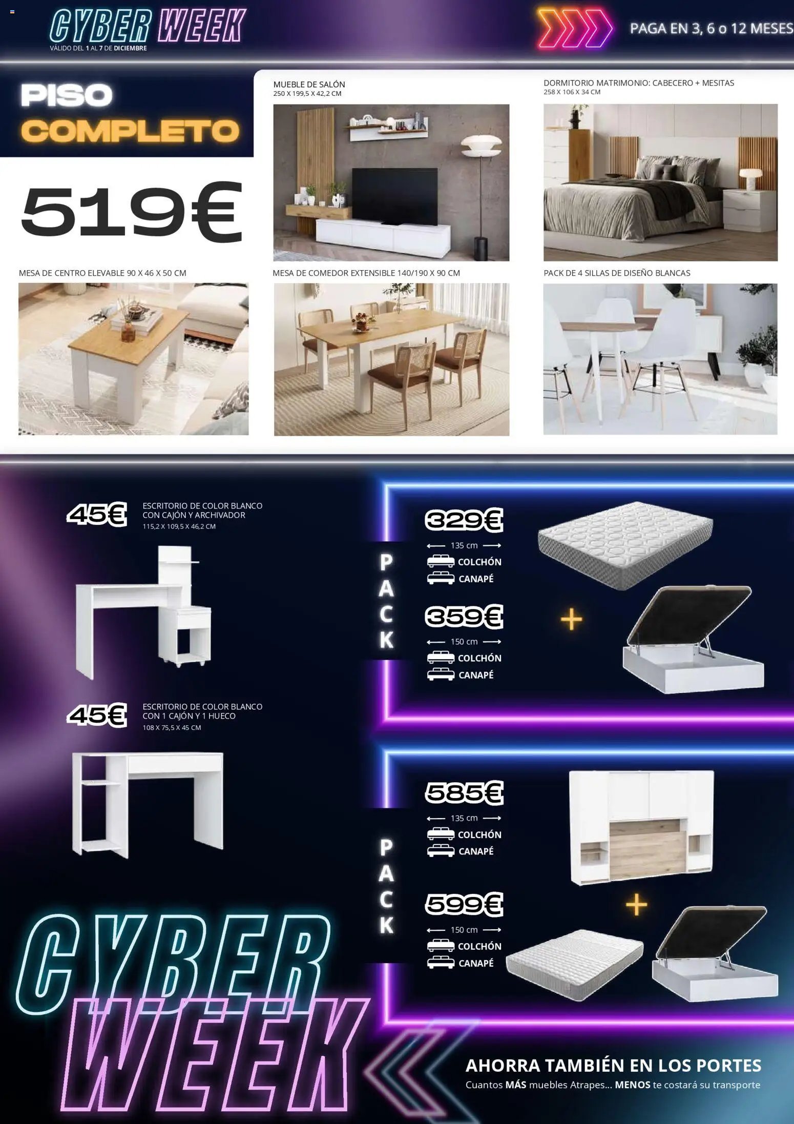 Atrapa Muebles oferta desde 01/12/2025 Cyber Week