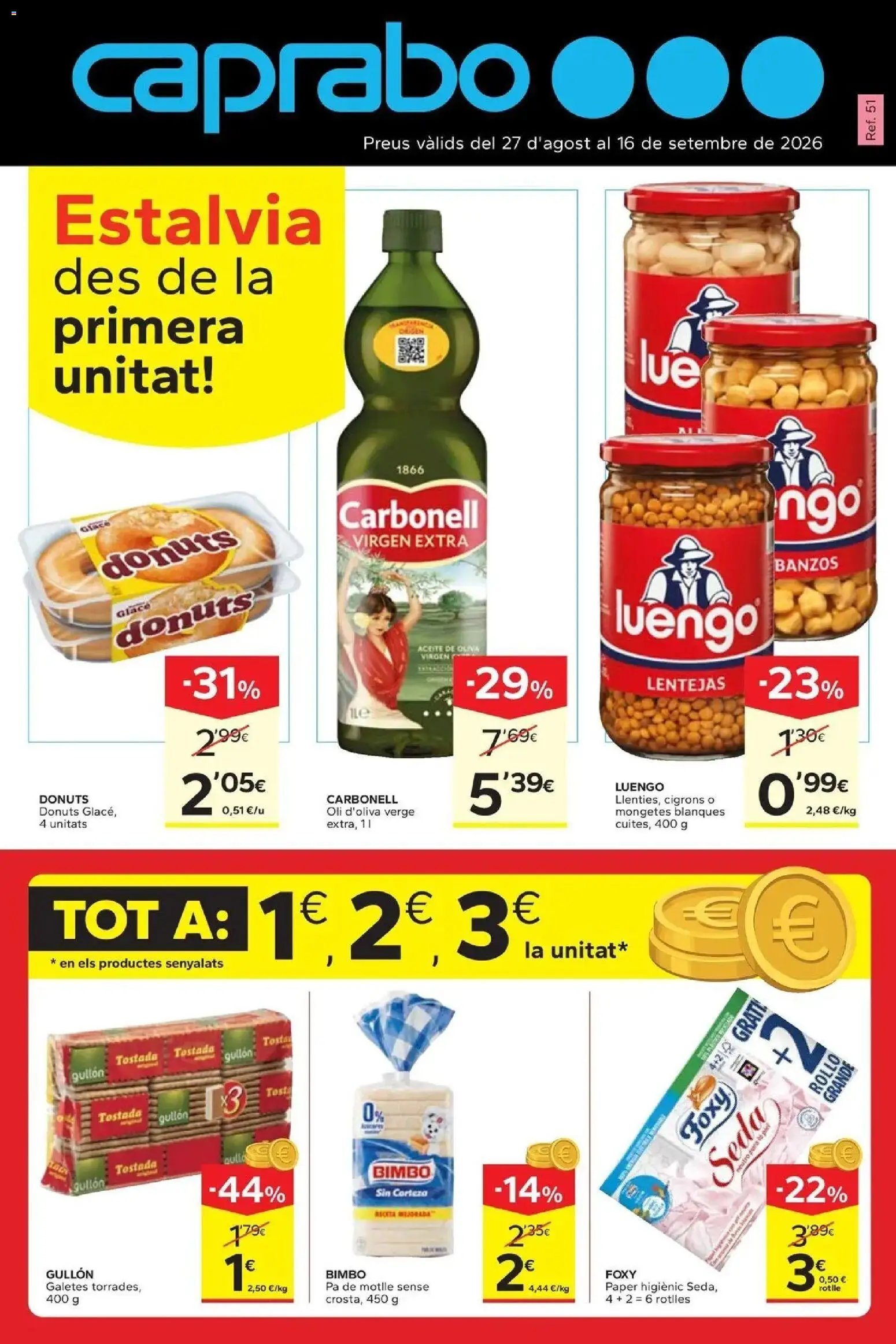 Caprabo oferta desde 17/09/2026 Estalvia des de la primera unitat