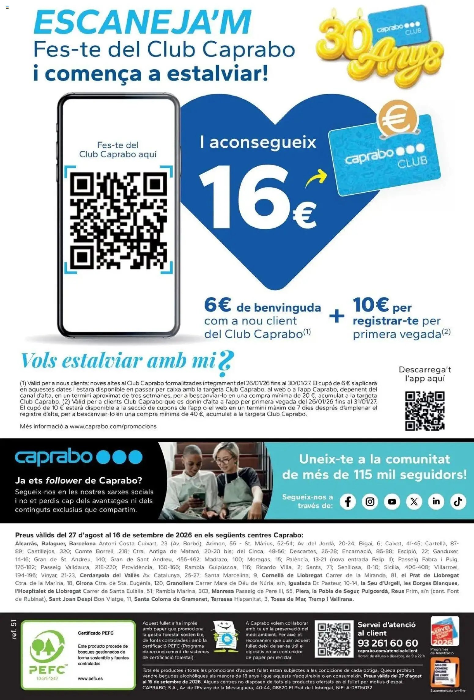 Caprabo oferta desde 17/09/2026 Estalvia des de la primera unitat